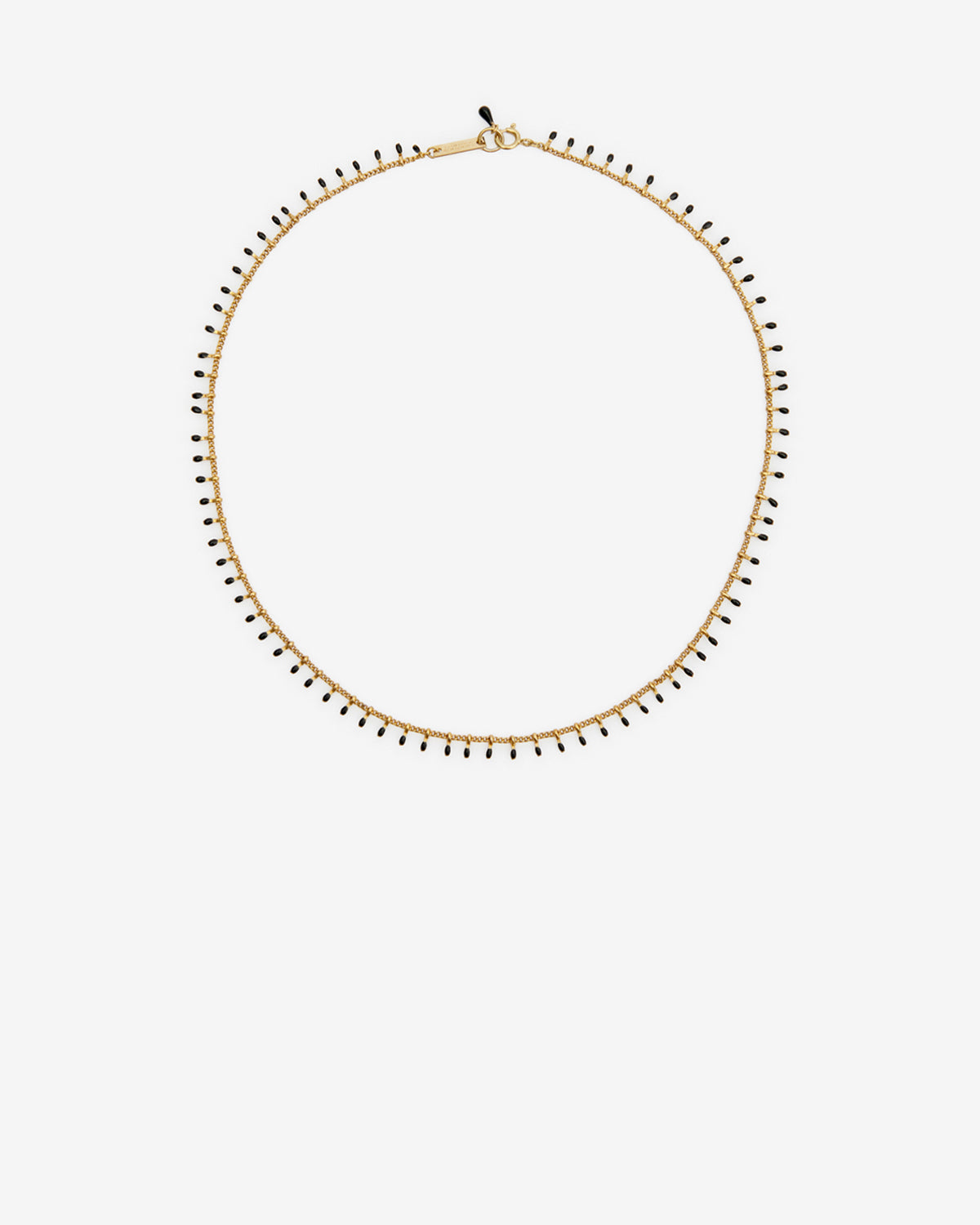 Isabel Marant Casablanca collier laiton doré noir pampilles