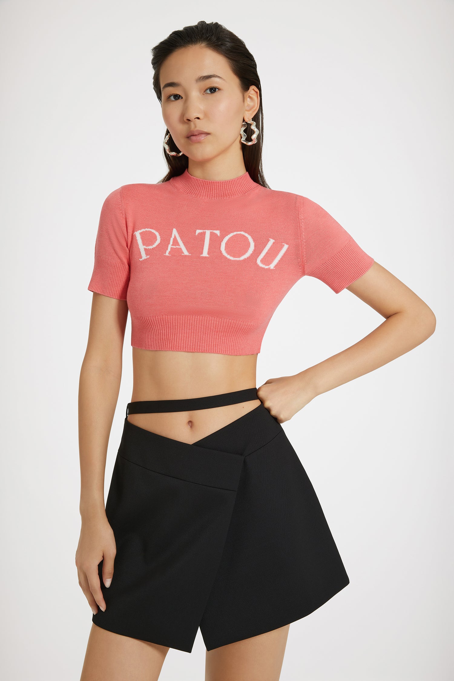 Patou P24SK063 jupe portefeuille noire 34-44 laine