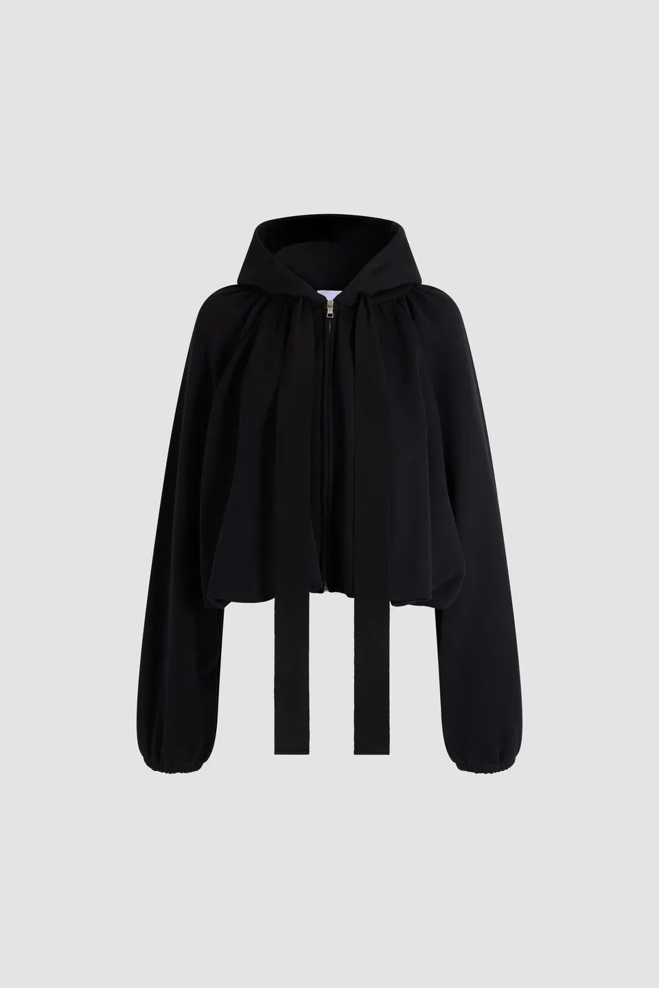Patou JE266 hoodie zip noir coton bio volume