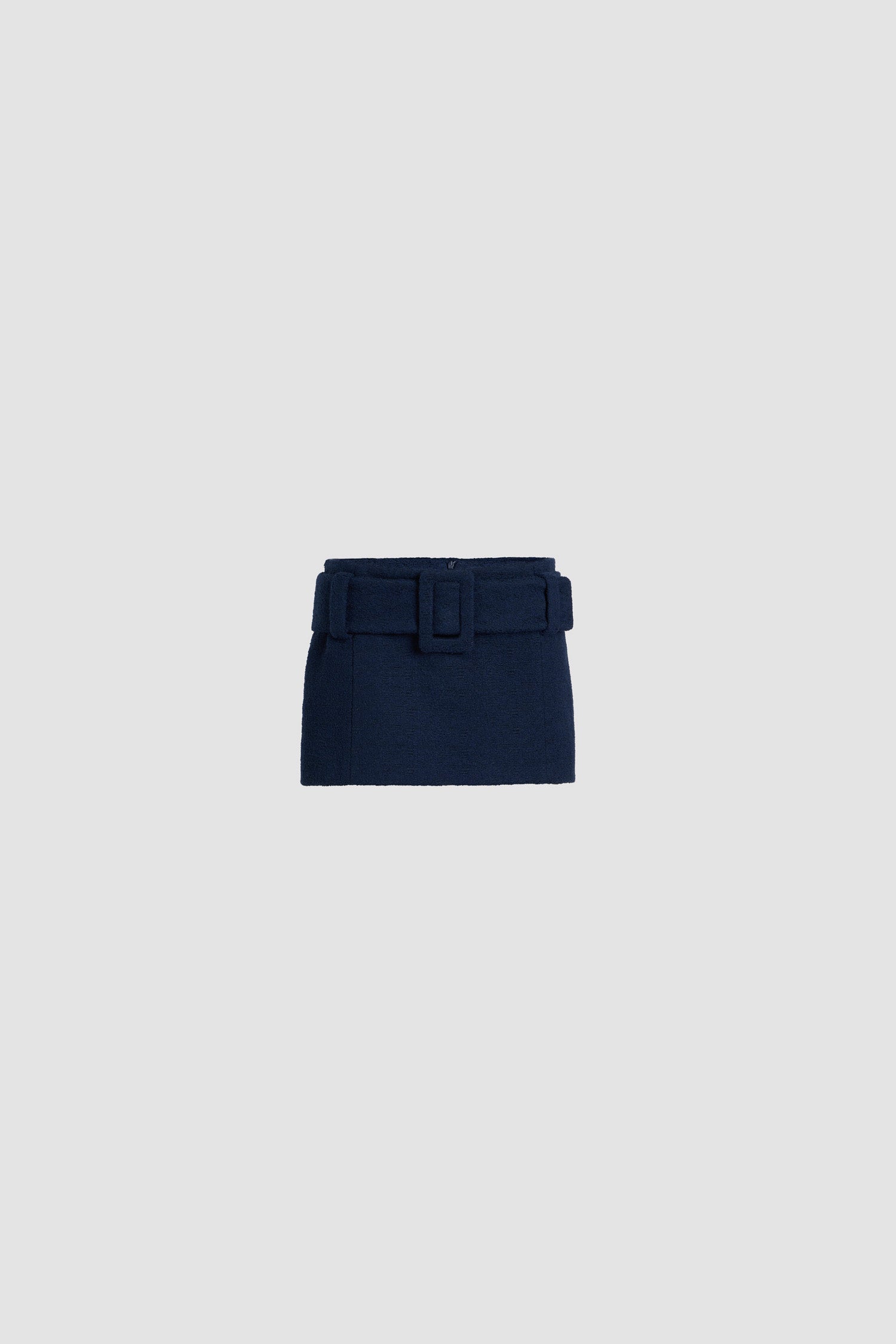 Patou SK076 mini jupe tweed coton bio navy black