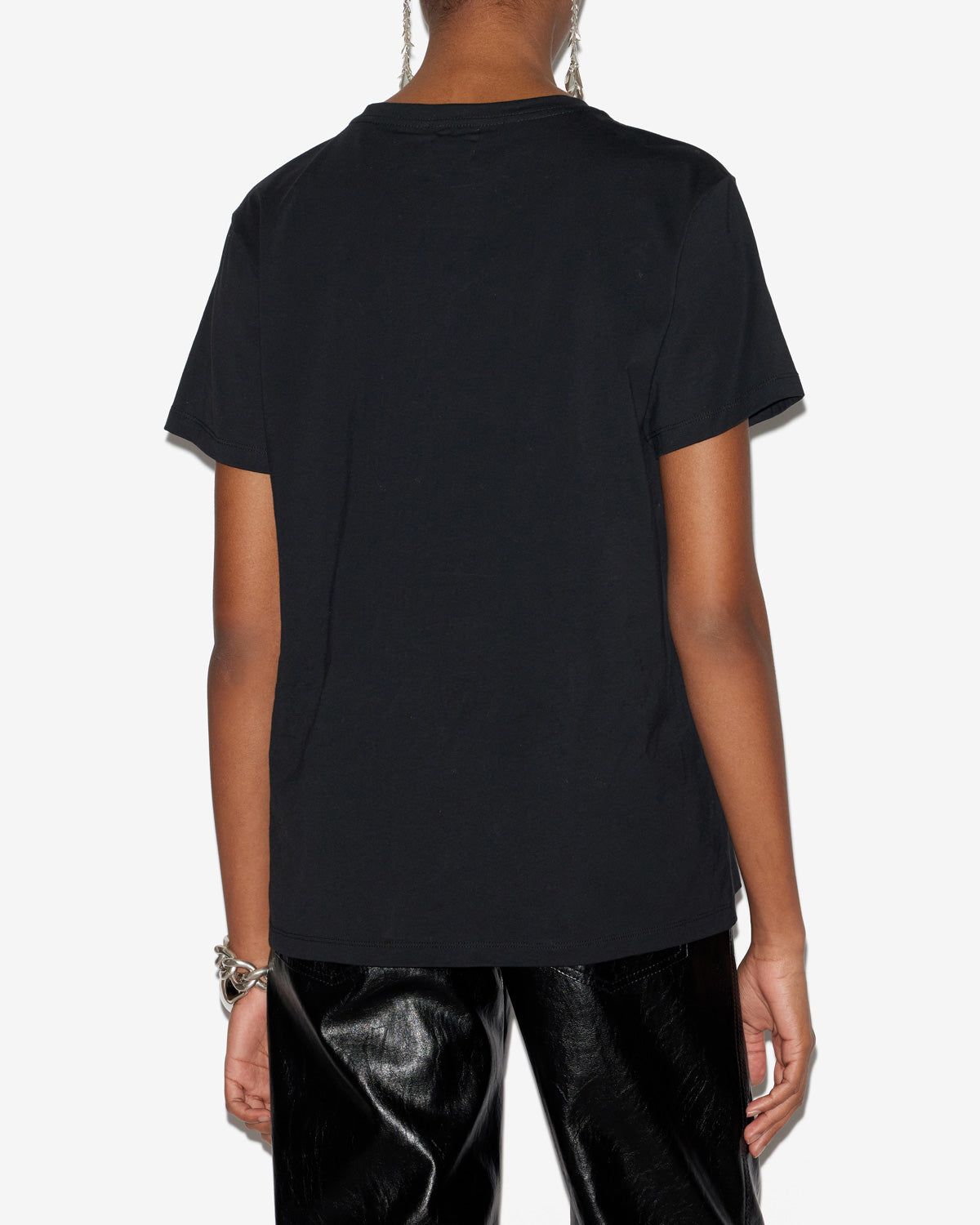 Isabel Marant Aby t-shirt coton noir logo brodé