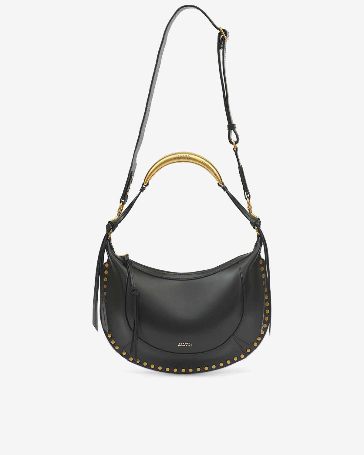 Isabel Marant Naoko sac cuir noir et doré 33 cm
