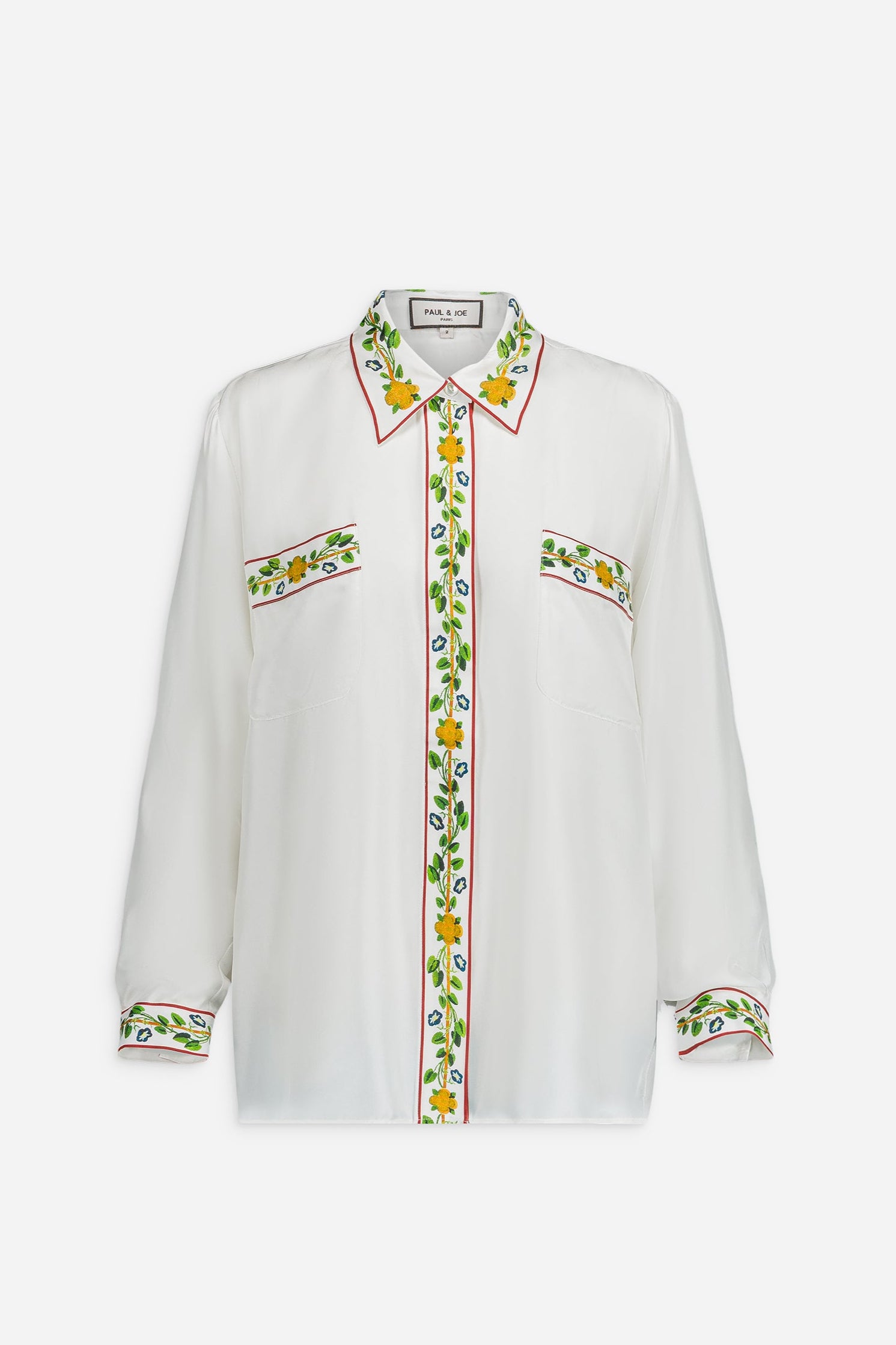 Paul & Joe Emma chemise twill soie Blanc droite poches