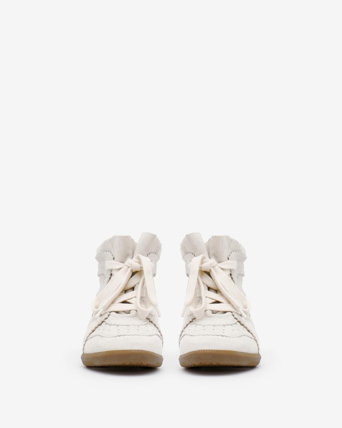 Isabel Marant Bobby baskets beige cuir compensées 5 cm