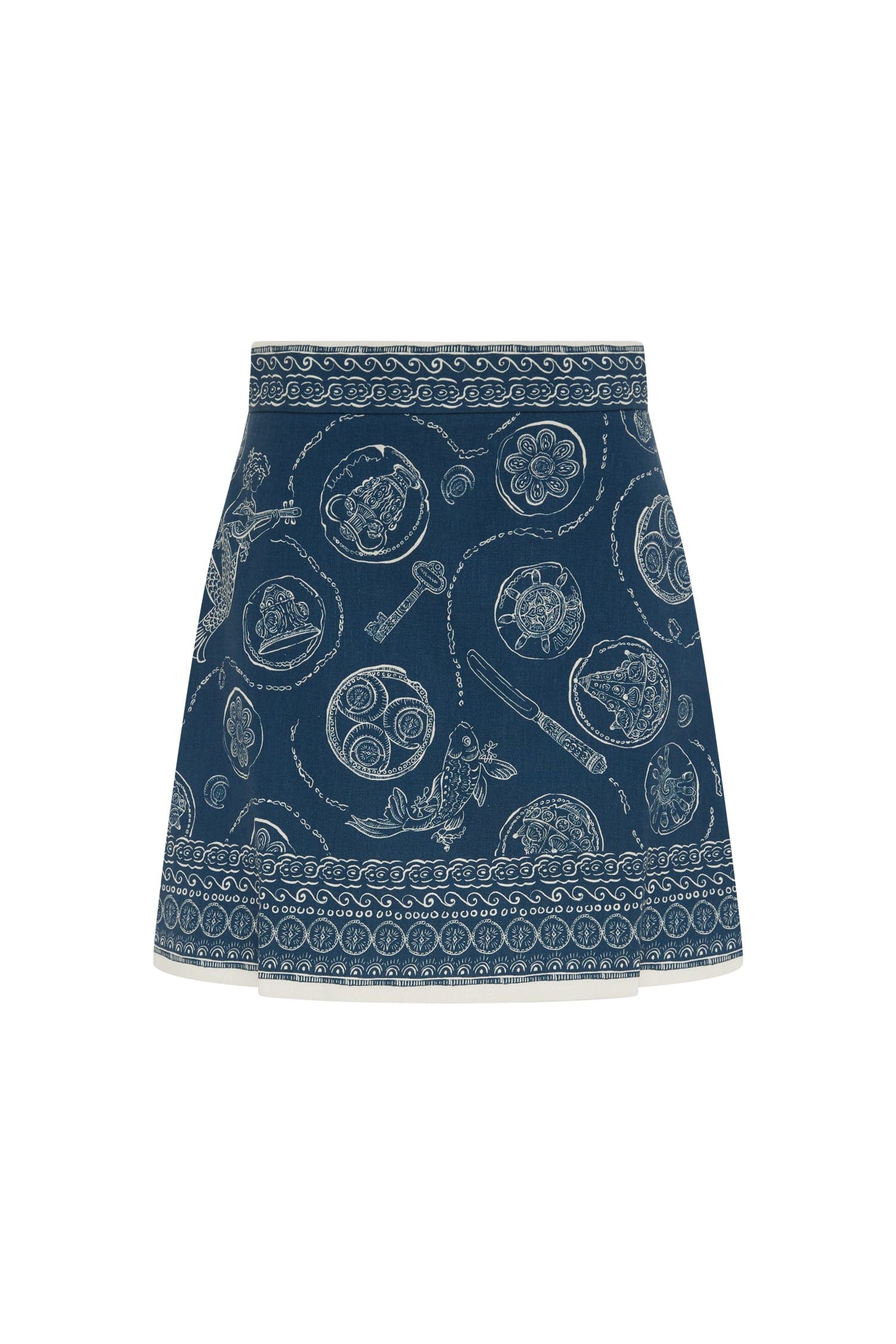 Alemäis Lucky Mini Skirt jupe mini lin trapèze imprimé