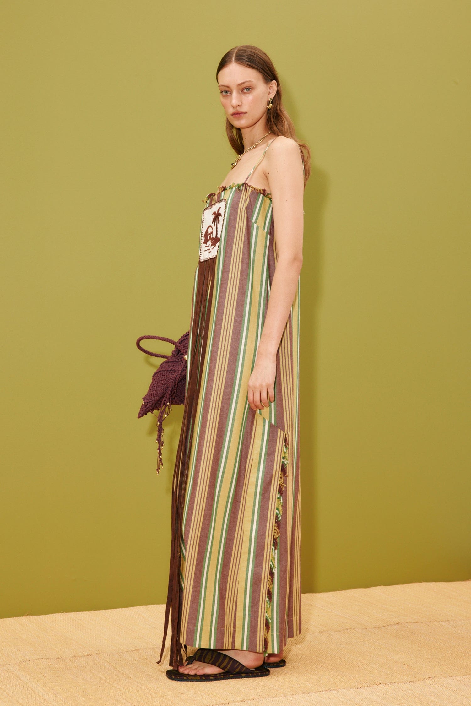 Alemäis Clover robe midi coton bio franges