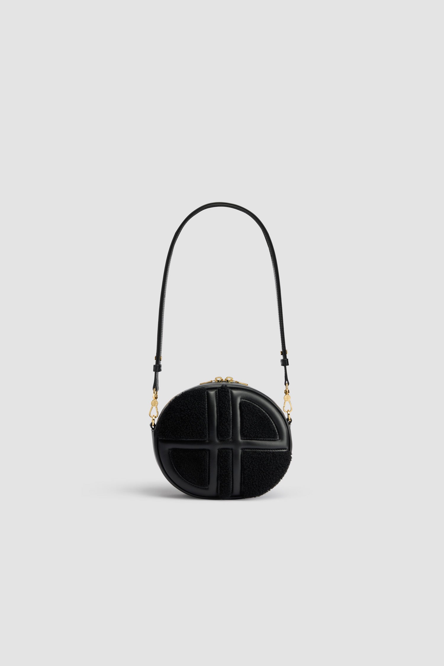 Patou Le JP sac cuir shearling noir 21 cm