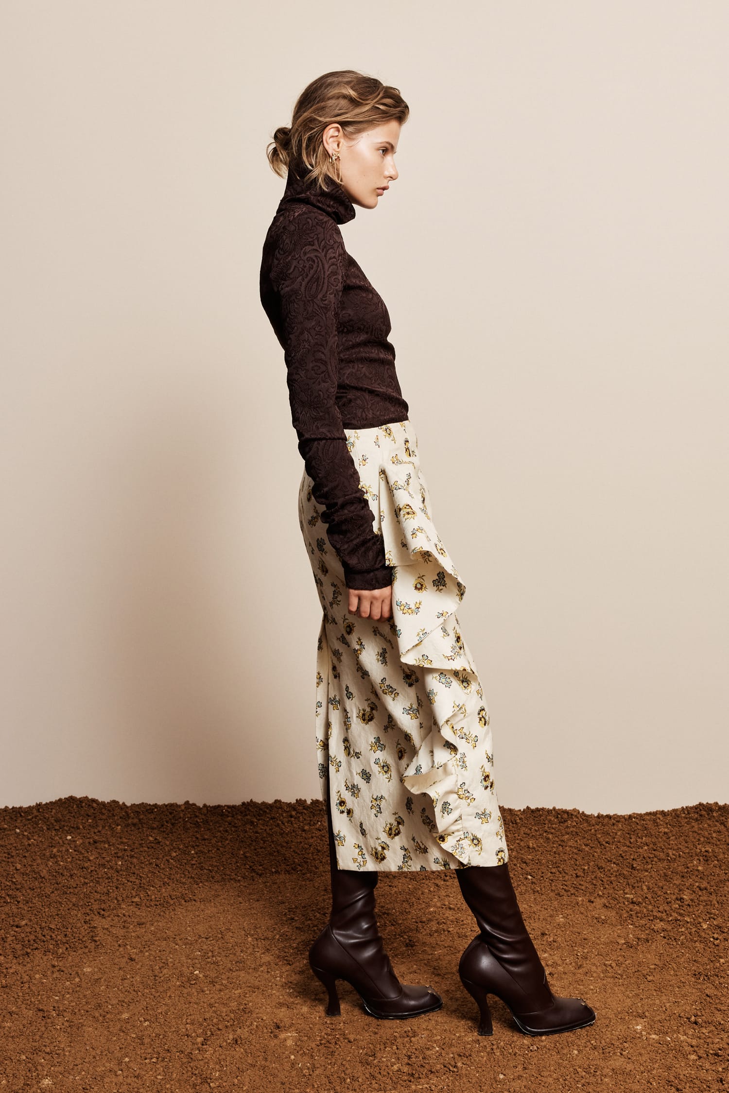 Alemais Adeline Top haut jacquard col montant