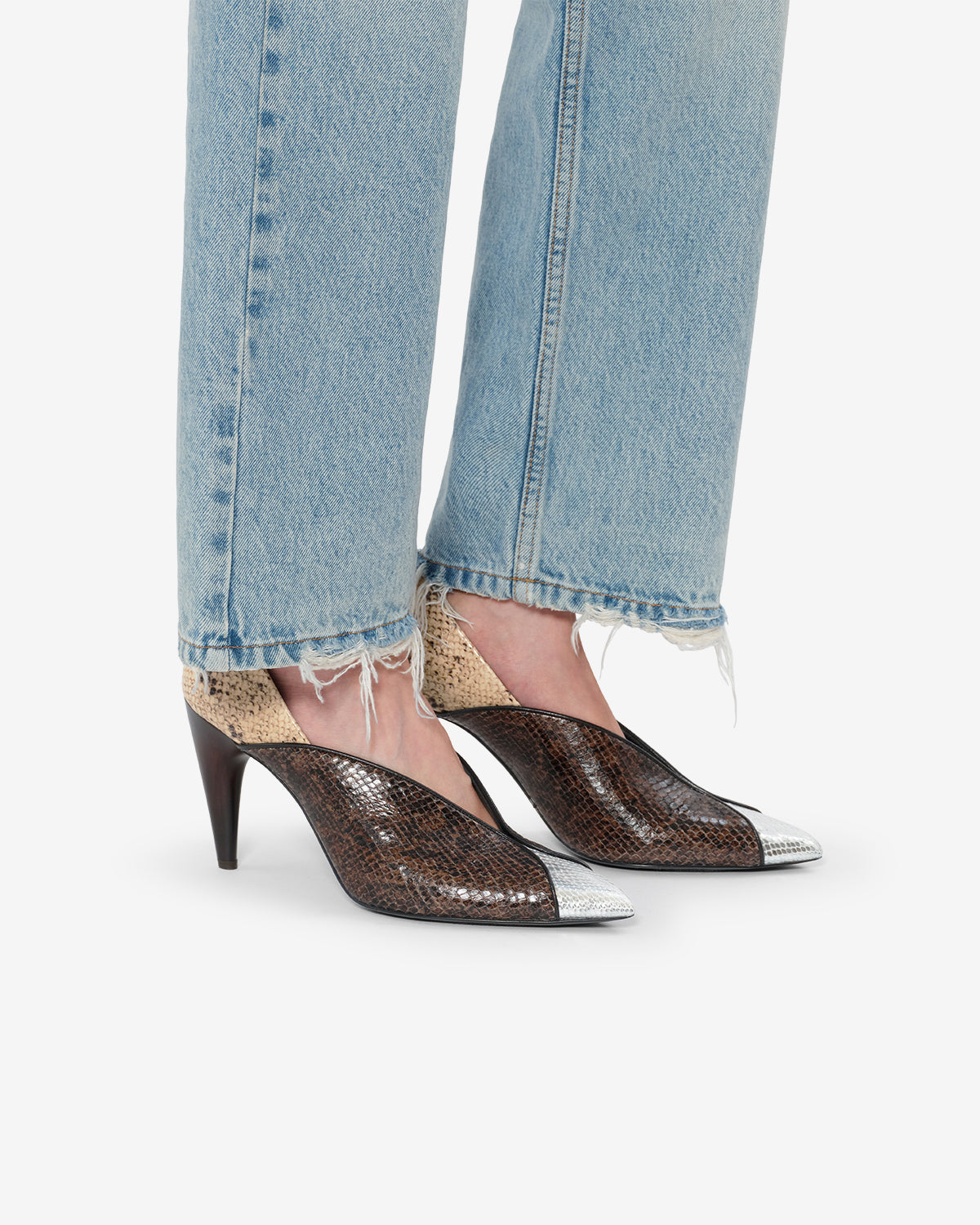Isabel Marant Luza escarpins cuir python Sahara Mocha