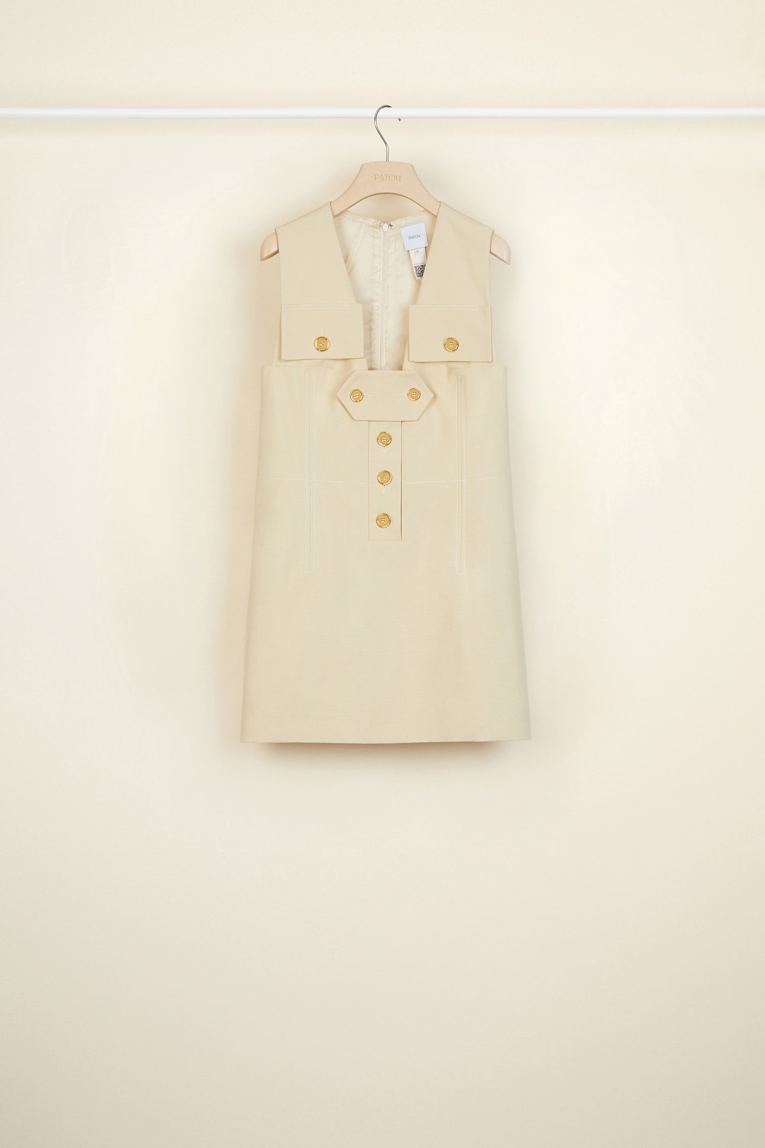 Patou P20DR0030027102V robe safari Vanilla coton
