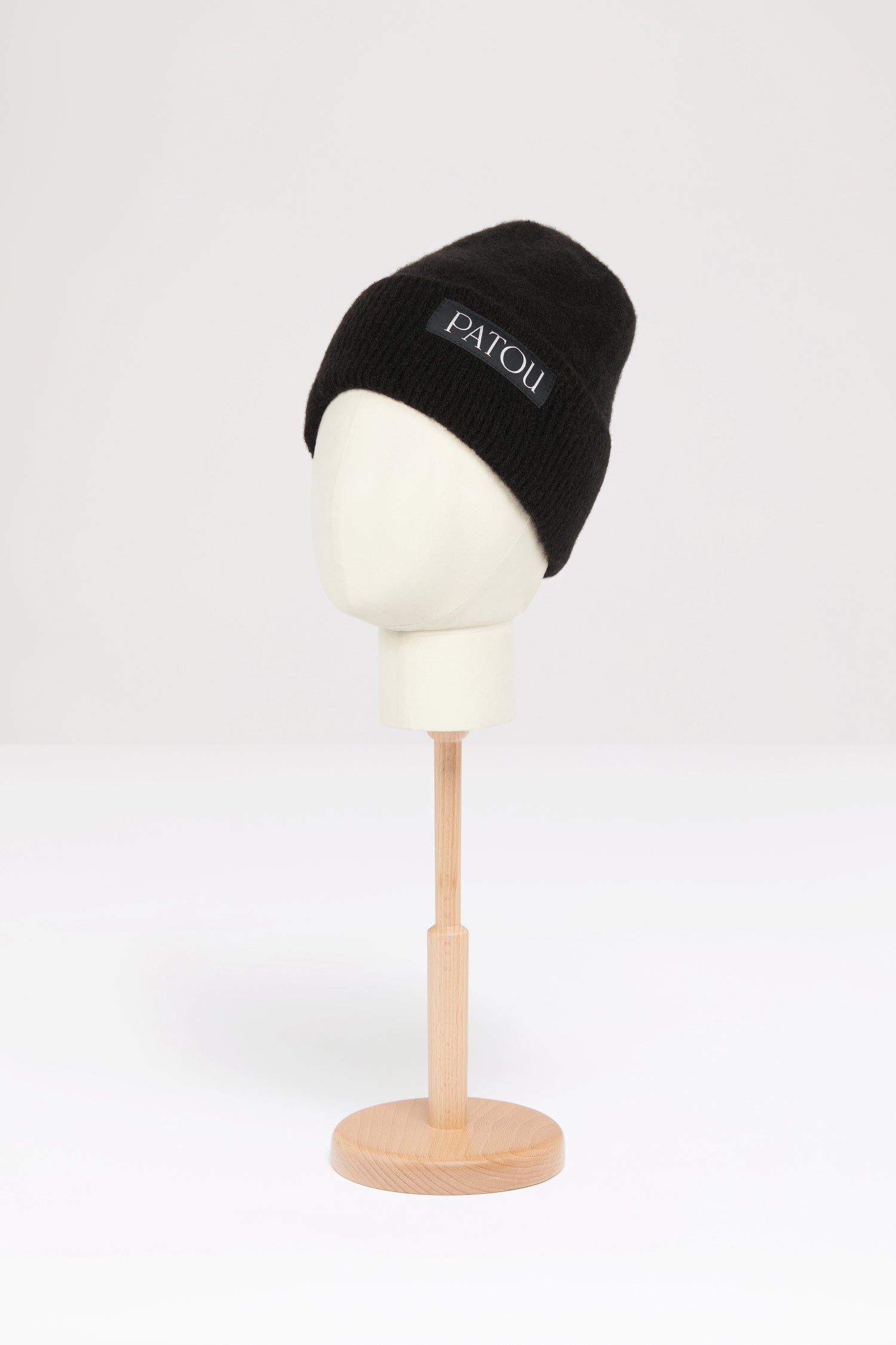 Patou Accessories bonnet alpaga côtes noir monogramme TU