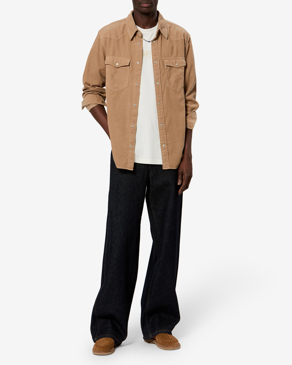 Isabel Marant Vasco CH0214HA chemise velours camel western