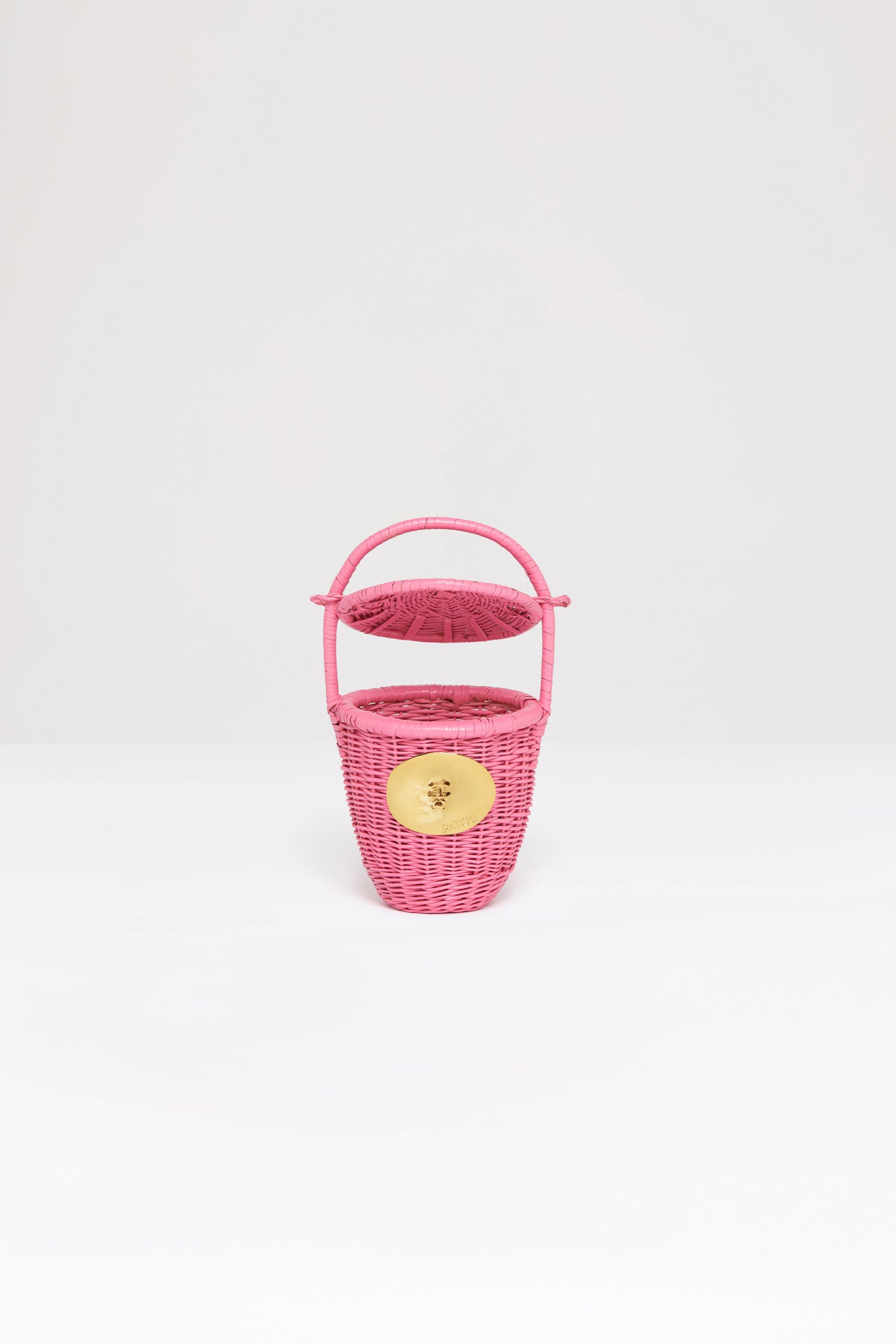 Patou AC003 sac seau osier rose Darling Pink