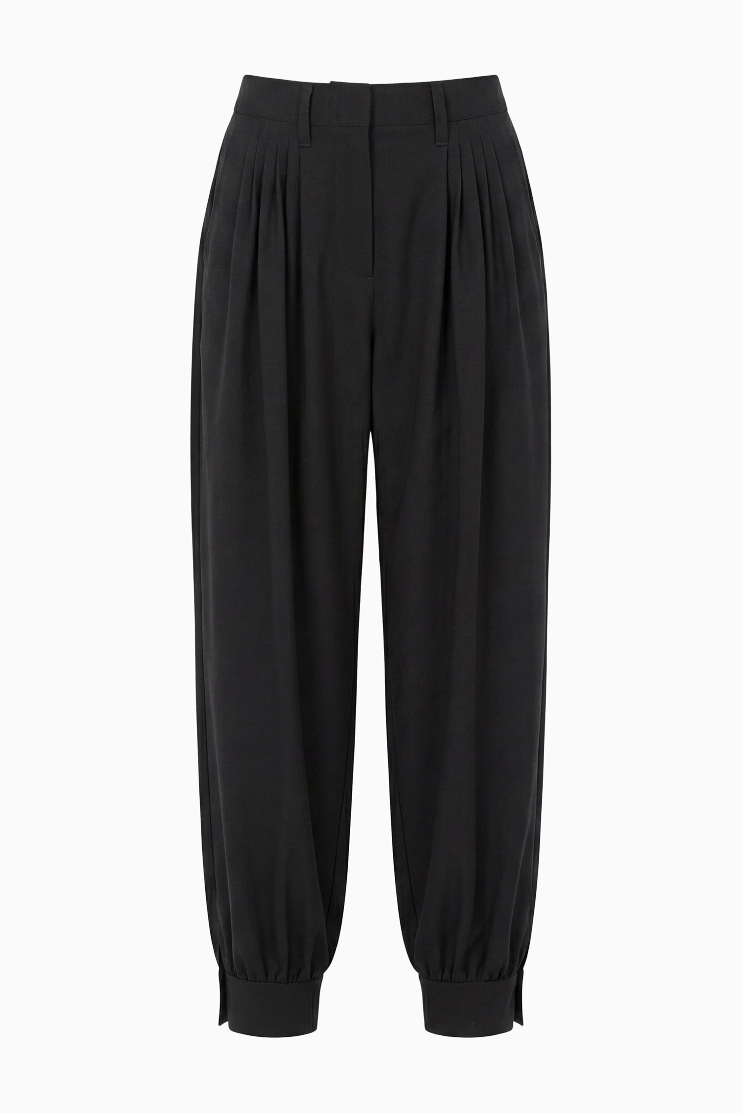 Ulla Johnson Luella Pleated Wool Pant pantalon laine noir