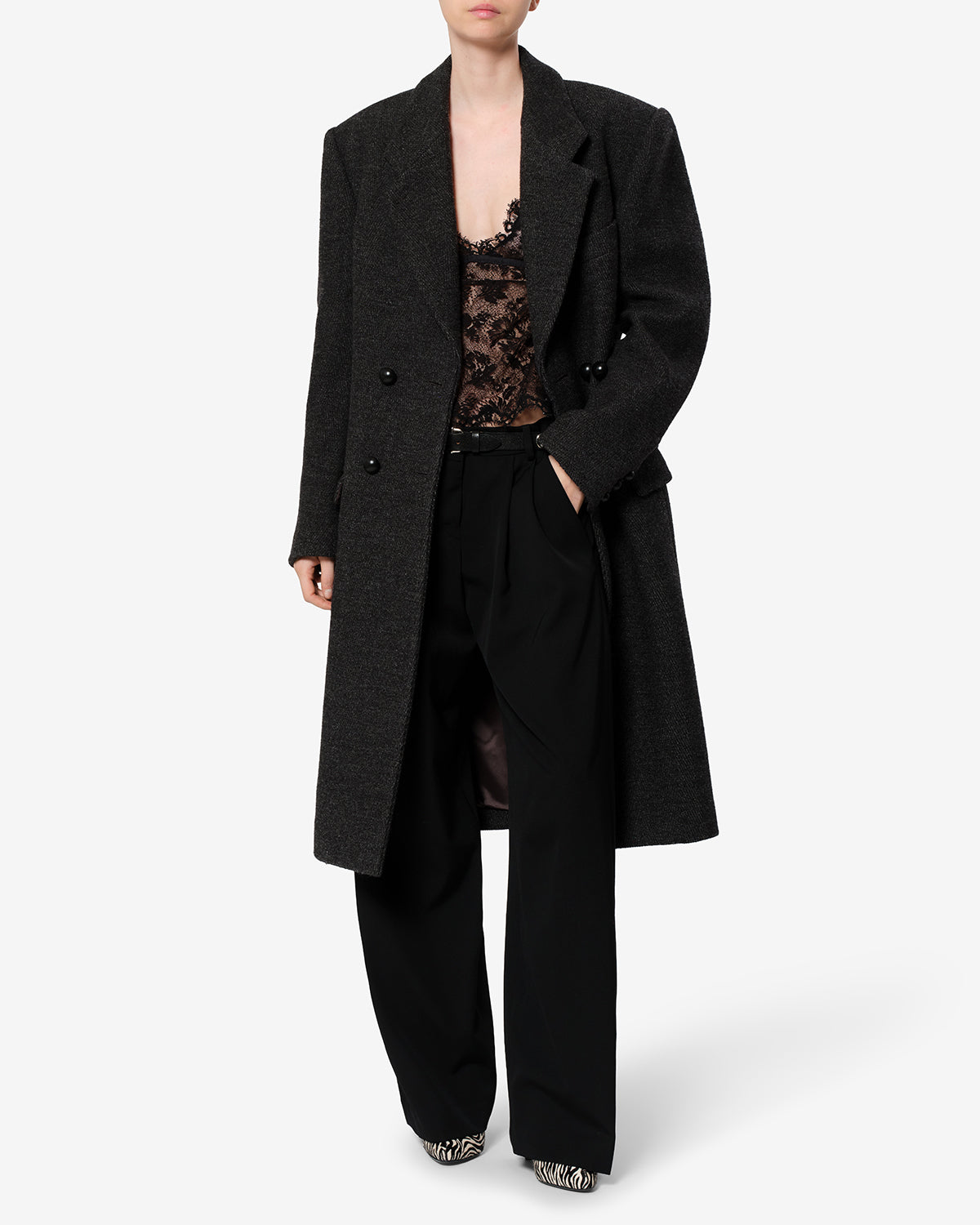 Isabel Marant Erla manteau anthracite laine vierge