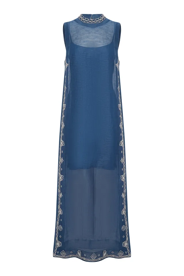 Alemais Yasmeen Embellished Midi Dress robe perles