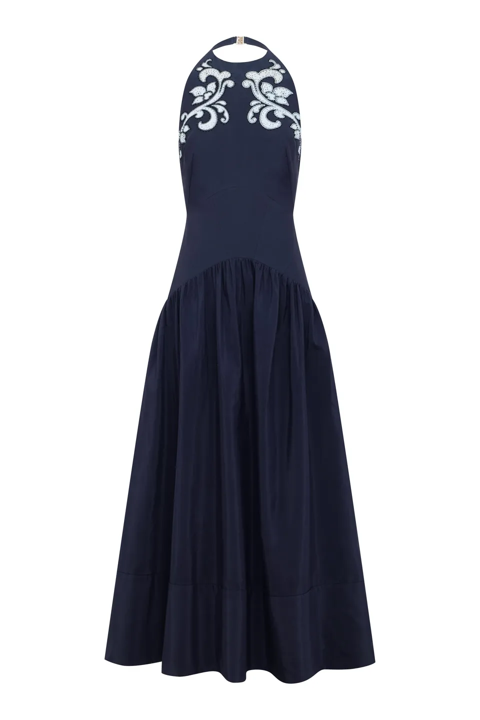 Alemaïs Dillon robe longue halter appliqué perlé