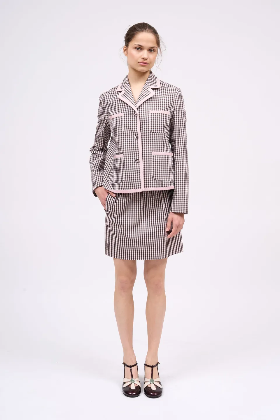 Paul & Joe Jupe Gambette vichy courte coton made in France