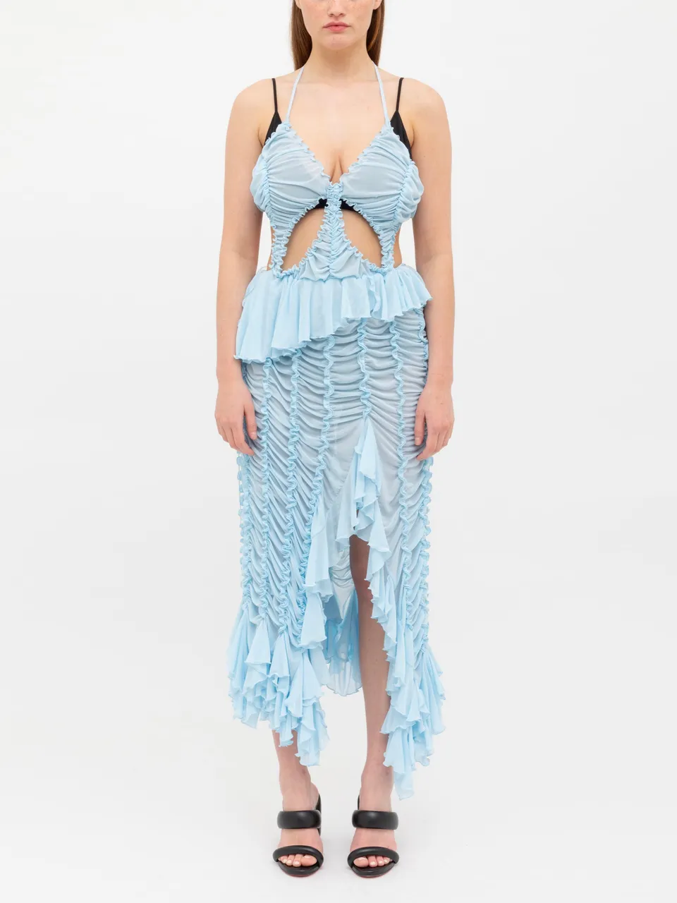 Ester Manas Butterfly Ruched Dress robe bleue 34/44 froncée