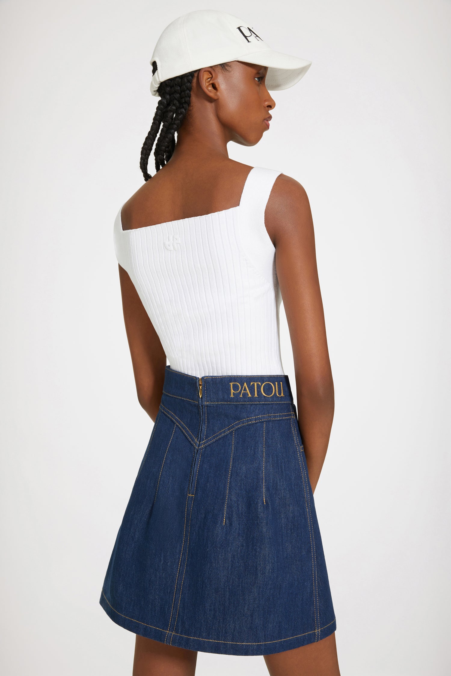 Patou Knitwear KN1268059001W débardeur blanc coton bio