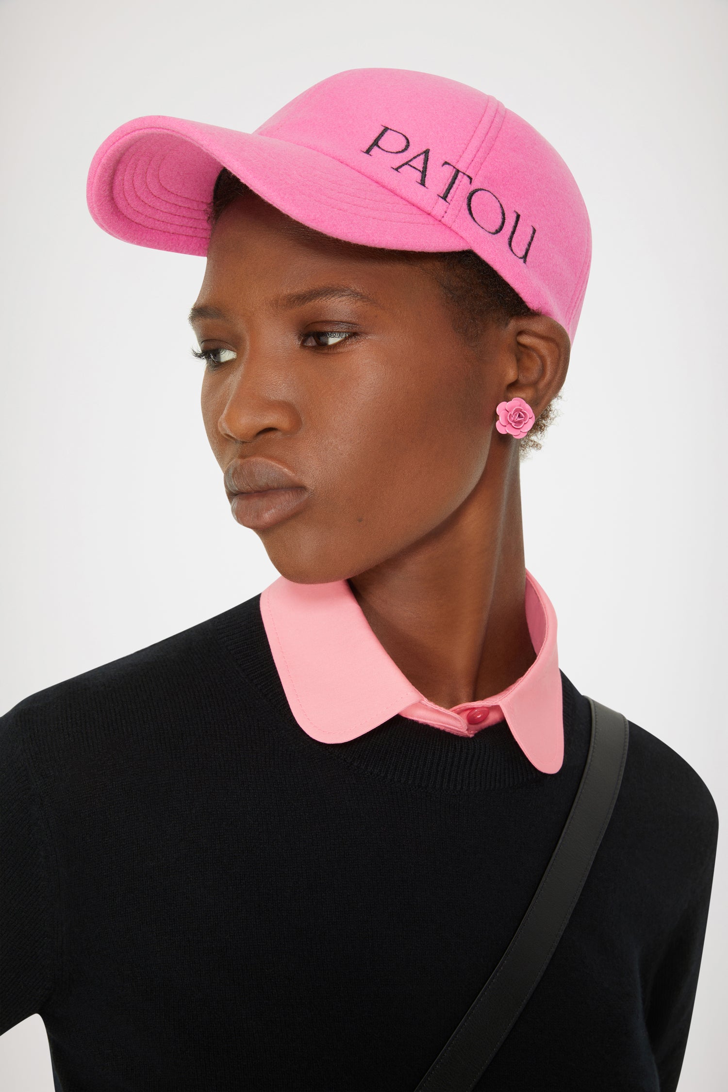 Patou AC040 casquette feutre brodée rose Darling XS-M