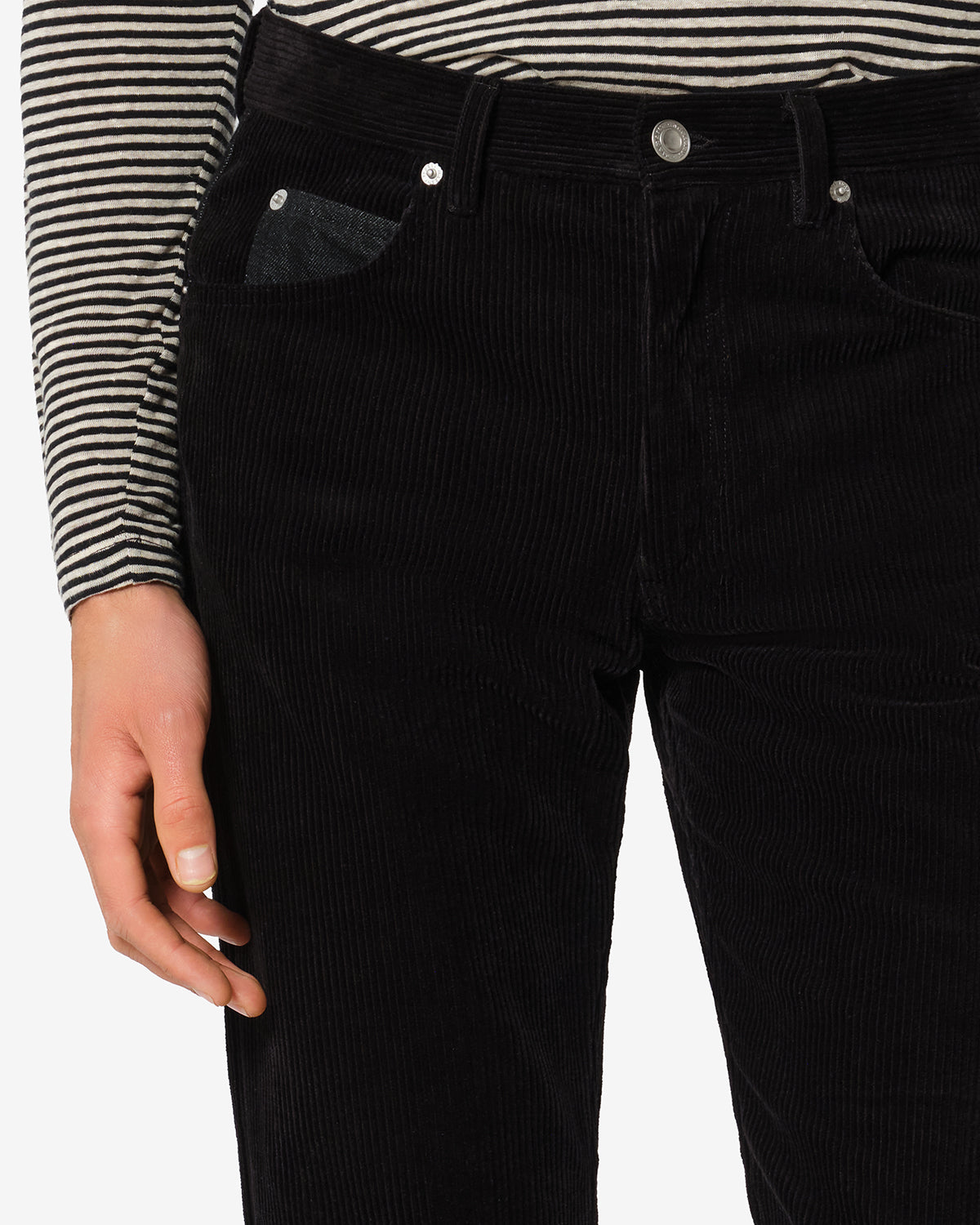 Isabel Marant Jude jean velours noir droit
