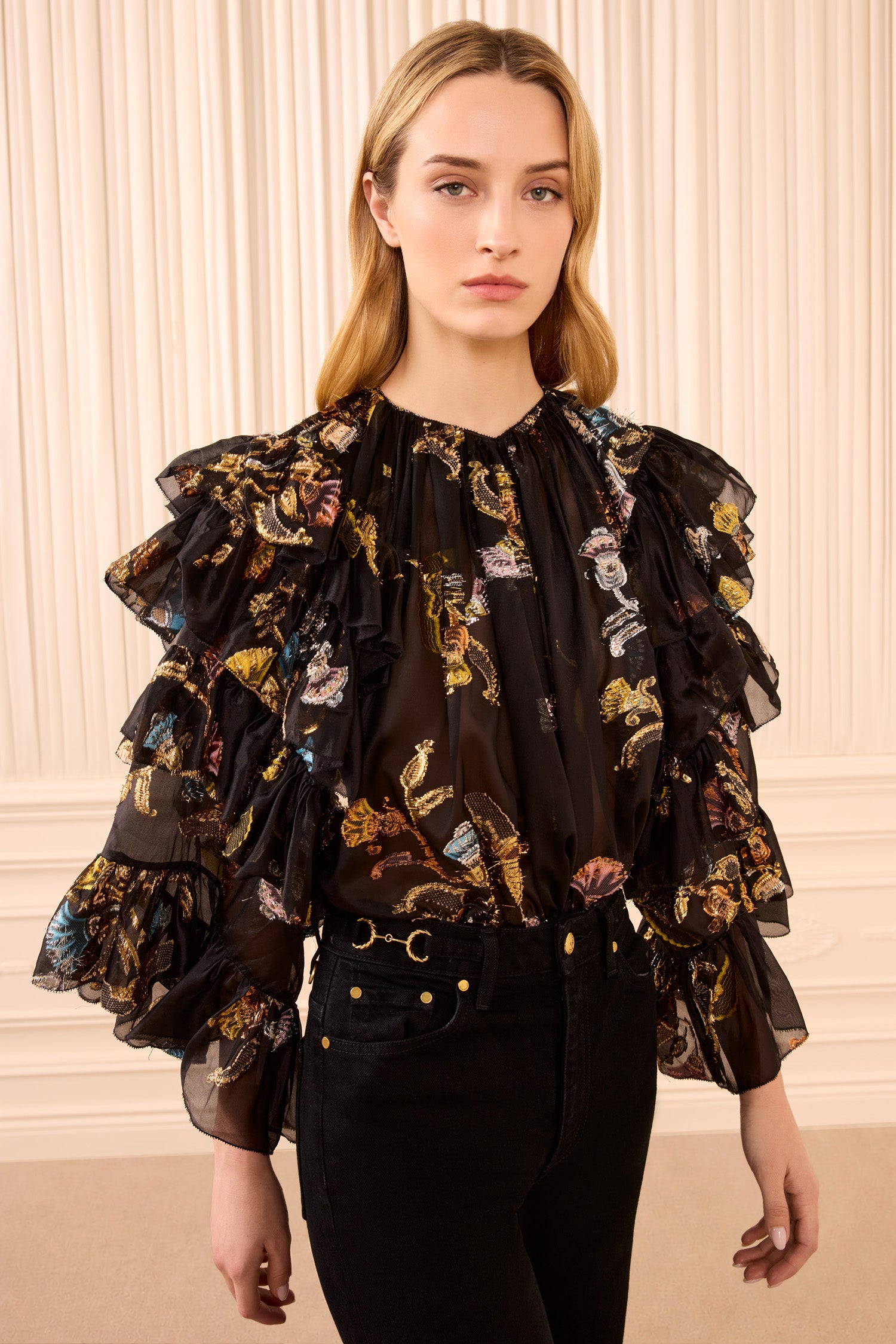Ulla Johnson Elice chemisier soie noir Raven