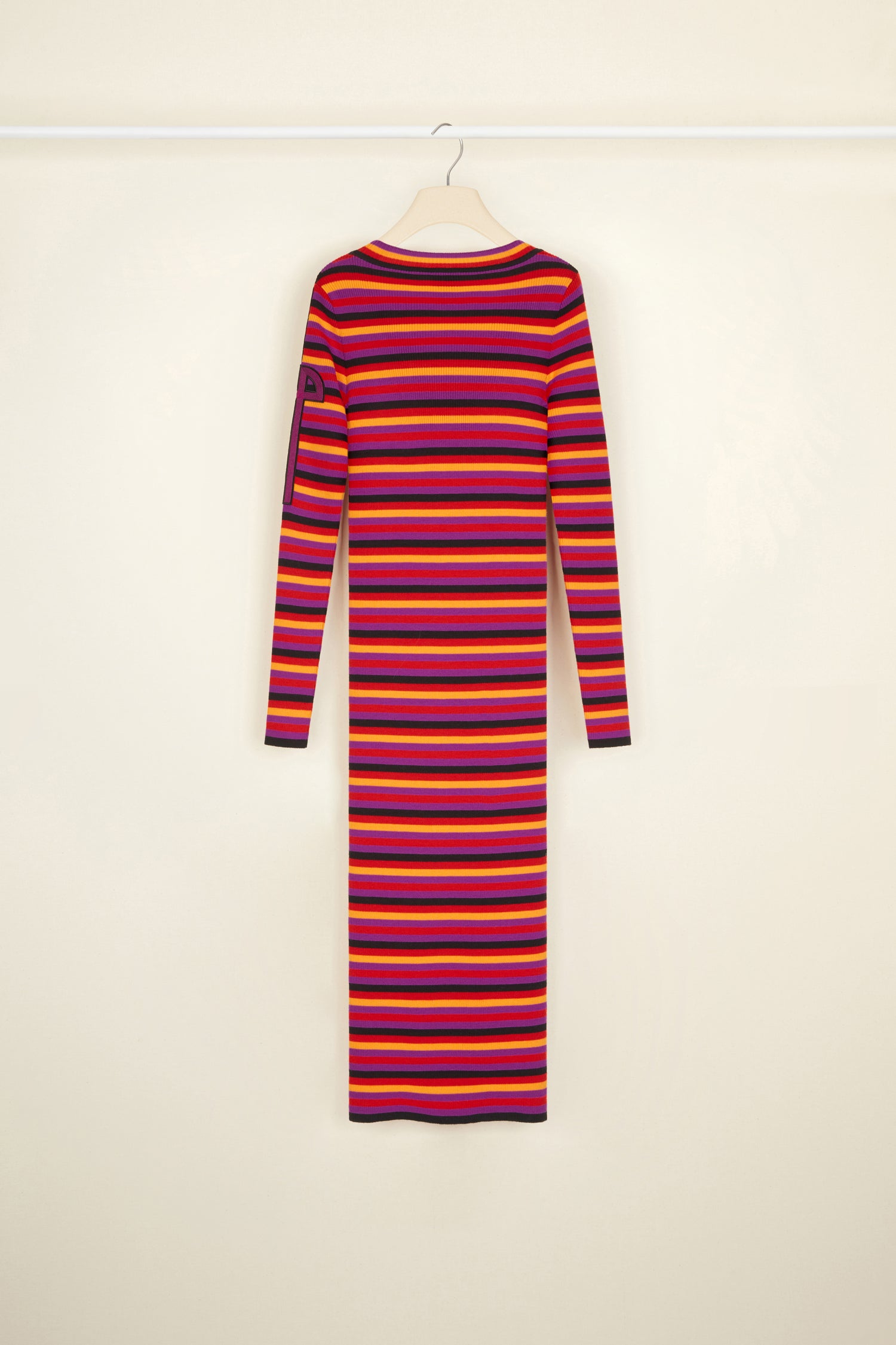 Patou KN057 robe midi maille fuchsia rayée XS-XL