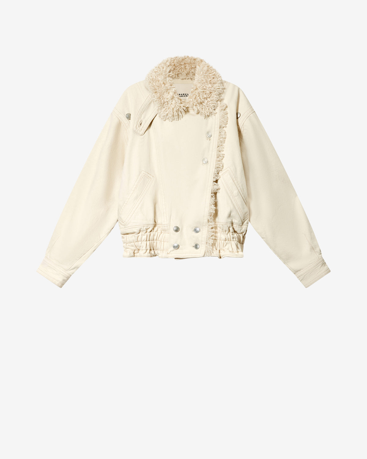 Isabel Marant Valineo veste écru denim col fourrure