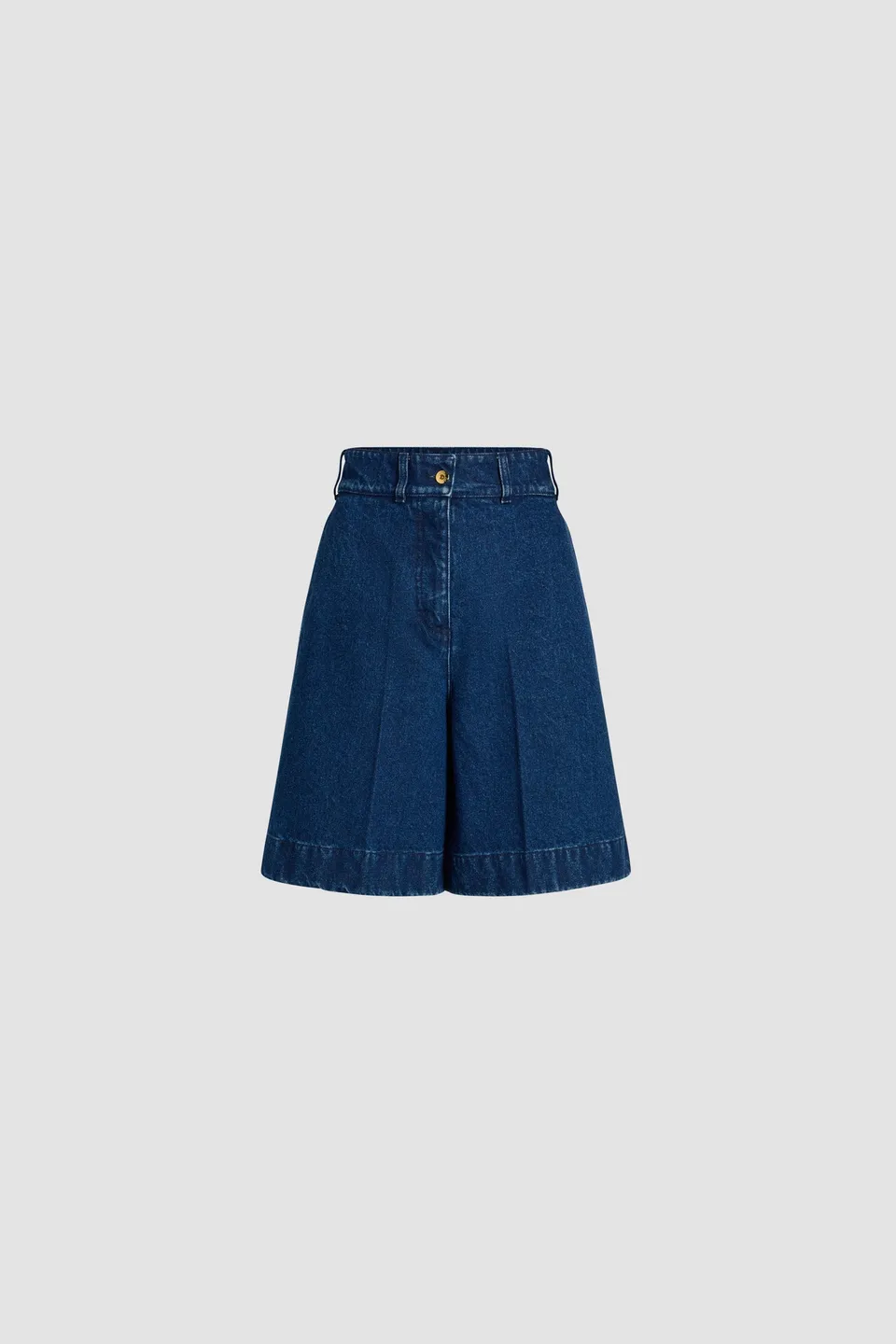 Patou TR052 bermuda denim bleu coton taille haute
