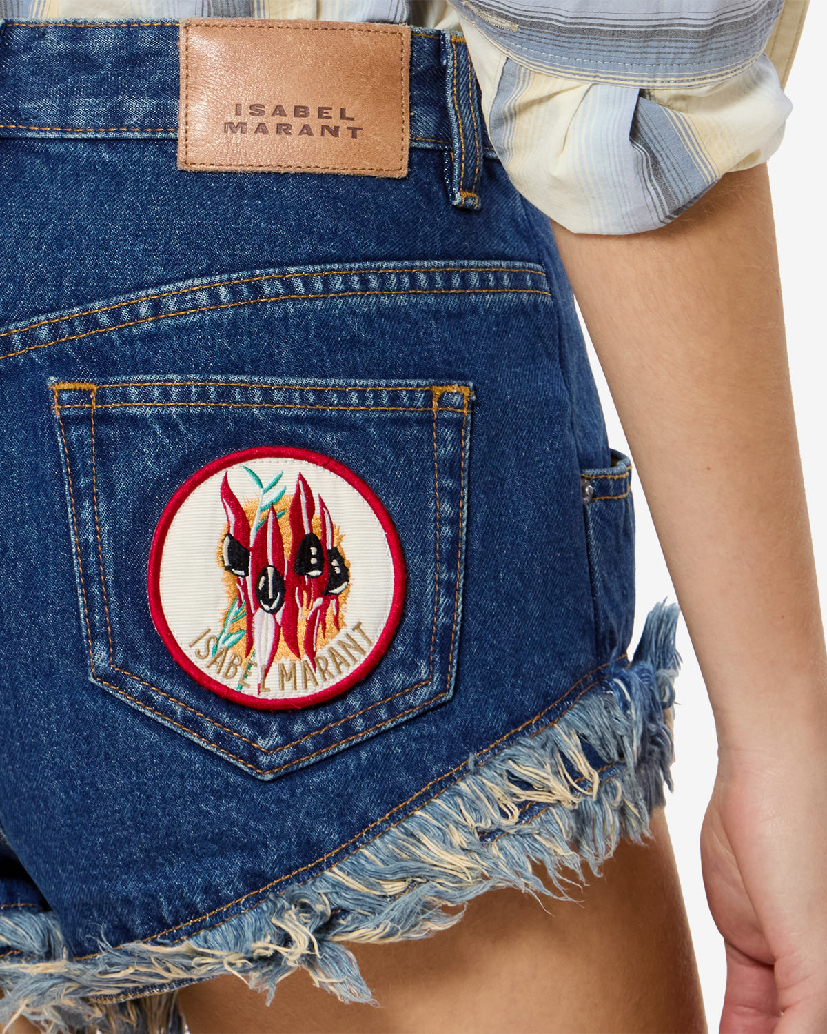 Isabel Marant Eneidala short denim bleu