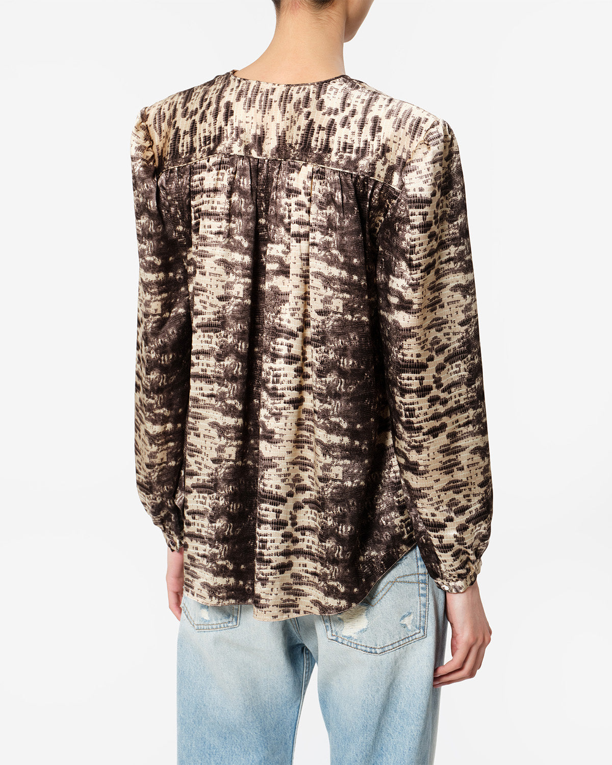 Isabel Marant Laraya blouse beige soie python