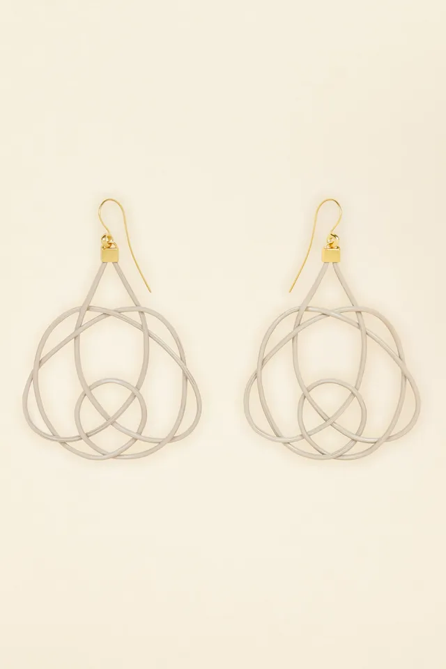 Patou Jewellery JW081 boucles d'oreilles osier gris colombe