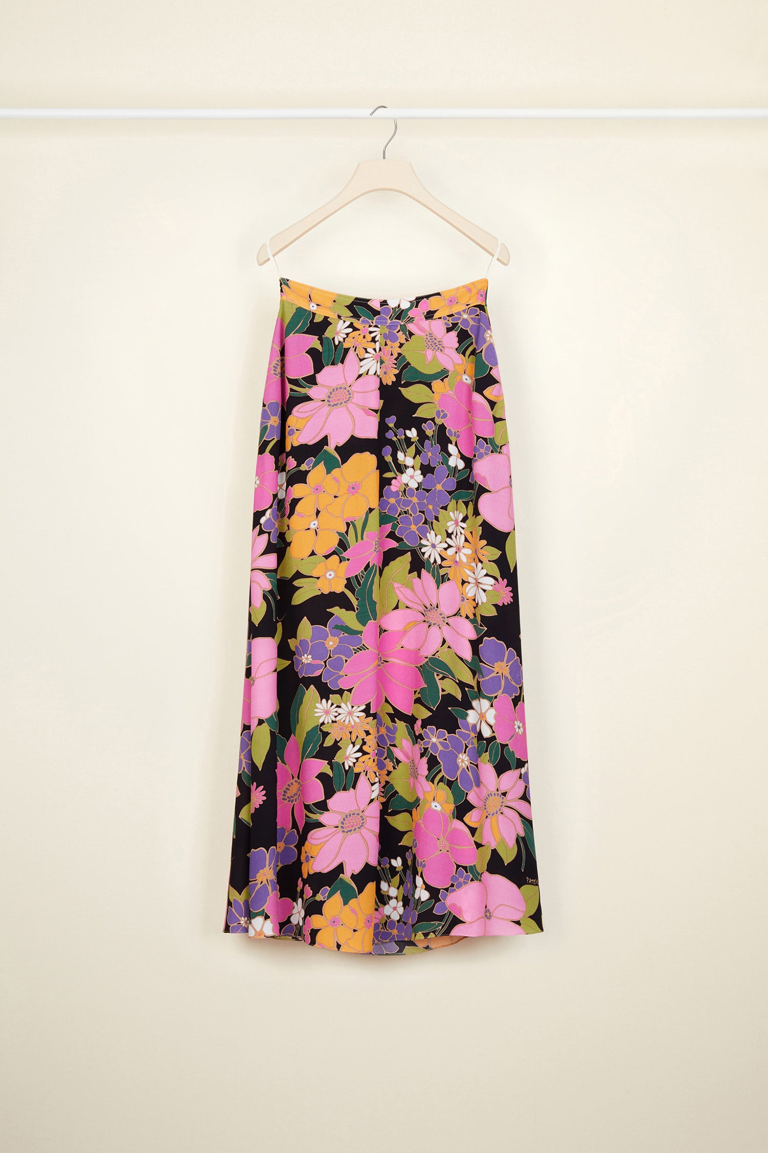 Patou A20SK01300345024 jupe midi Autumn Flowers crêpe