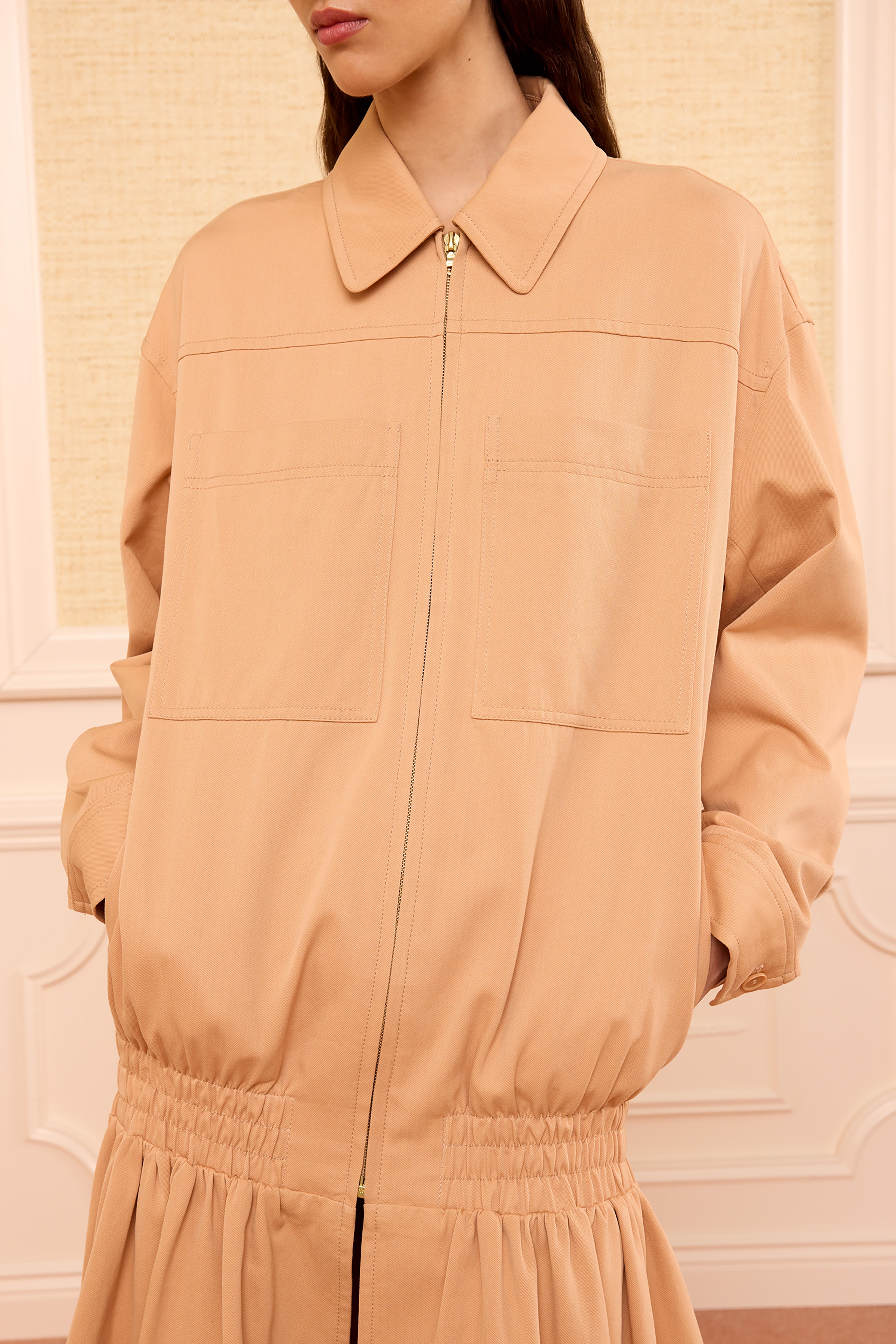 Ulla Johnson Aubrey manteau twill coton Fawn