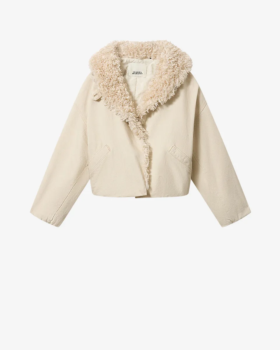 Isabel Marant Charone veste écru fausse fourrure