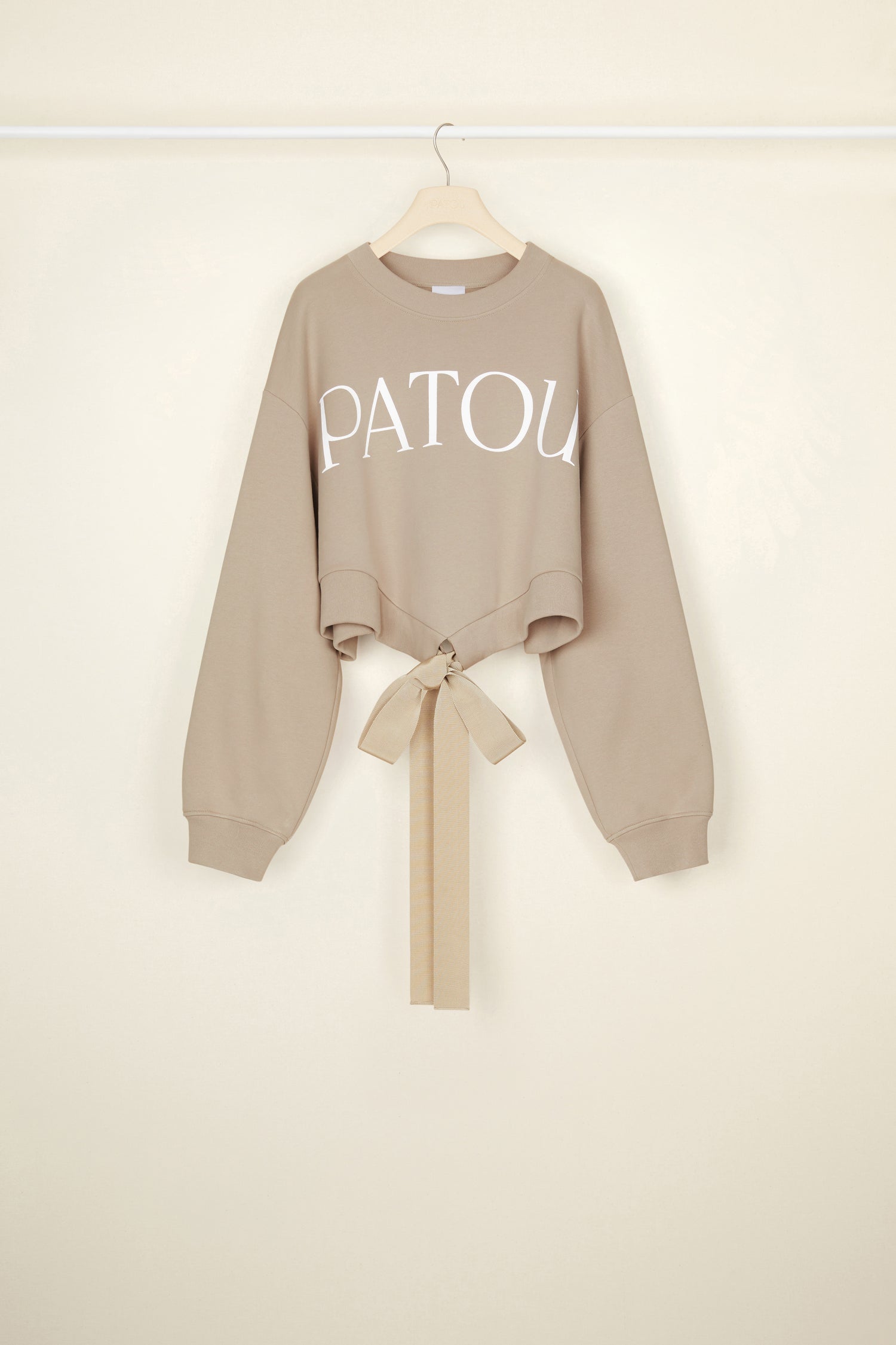 Patou JE036 sweat cropped coton bio Parchment beige