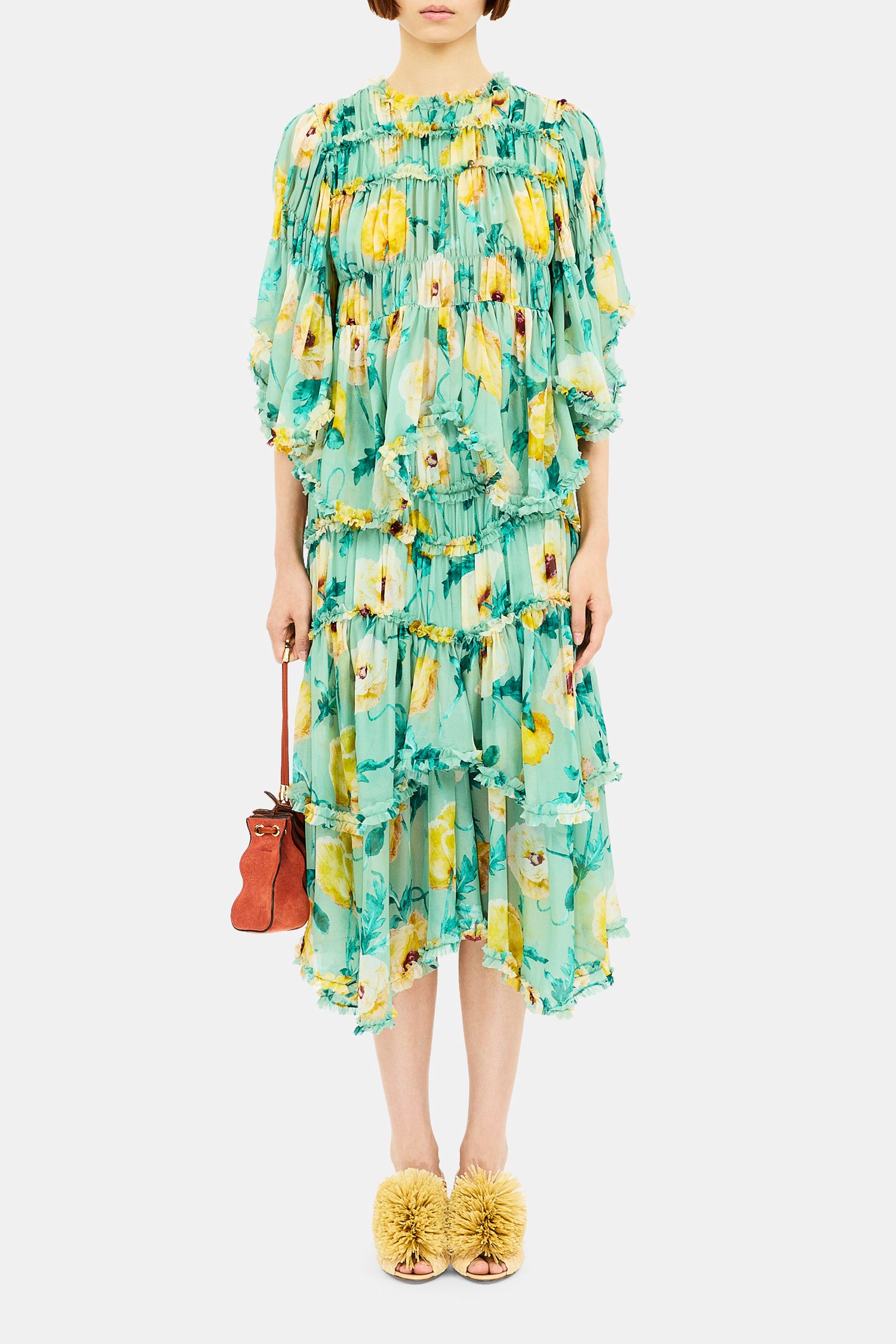 Ulla Johnson Lenore jupe midi Celadon fleurie