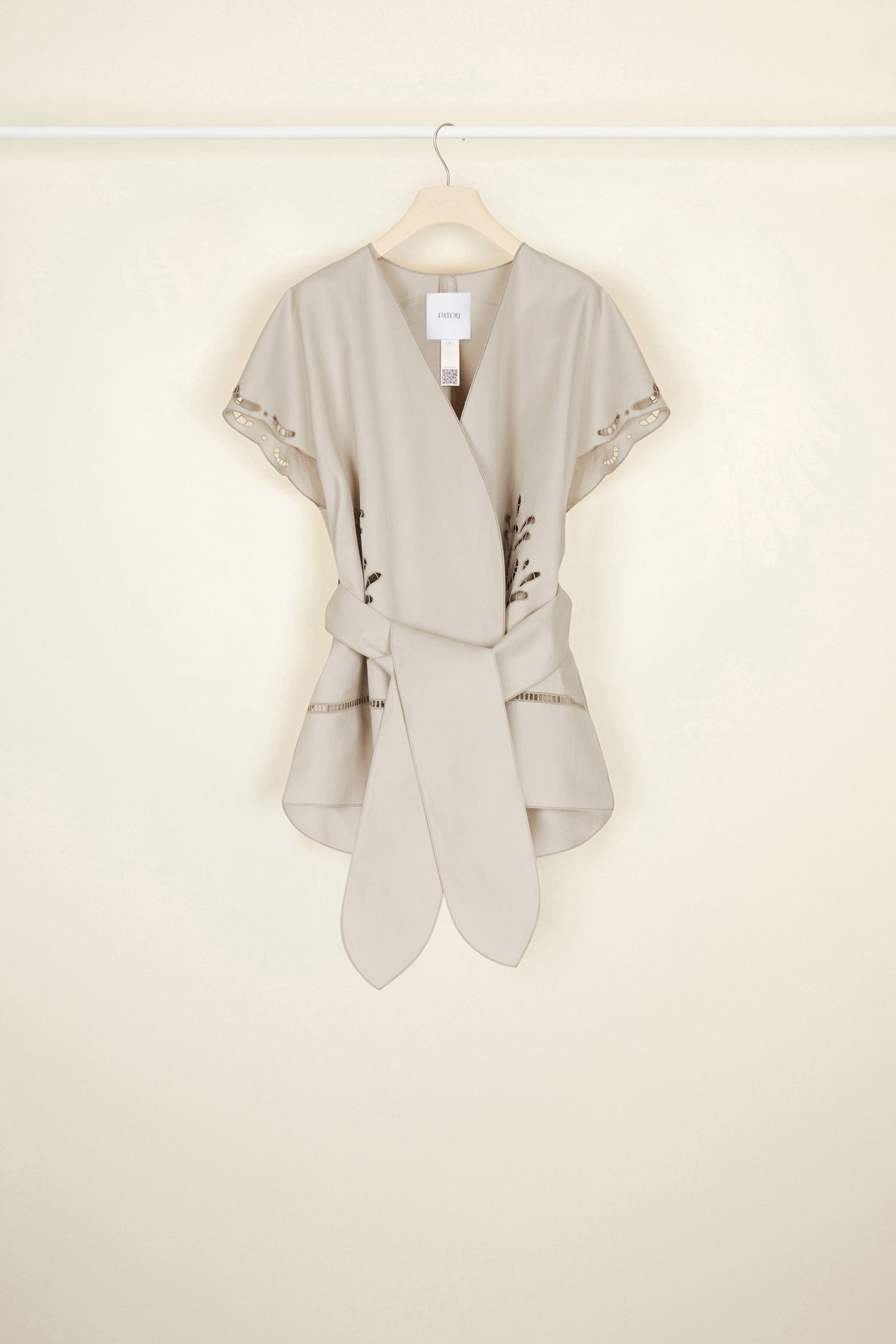 Patou JA009 Veste Lin Coton Grise Ceinture