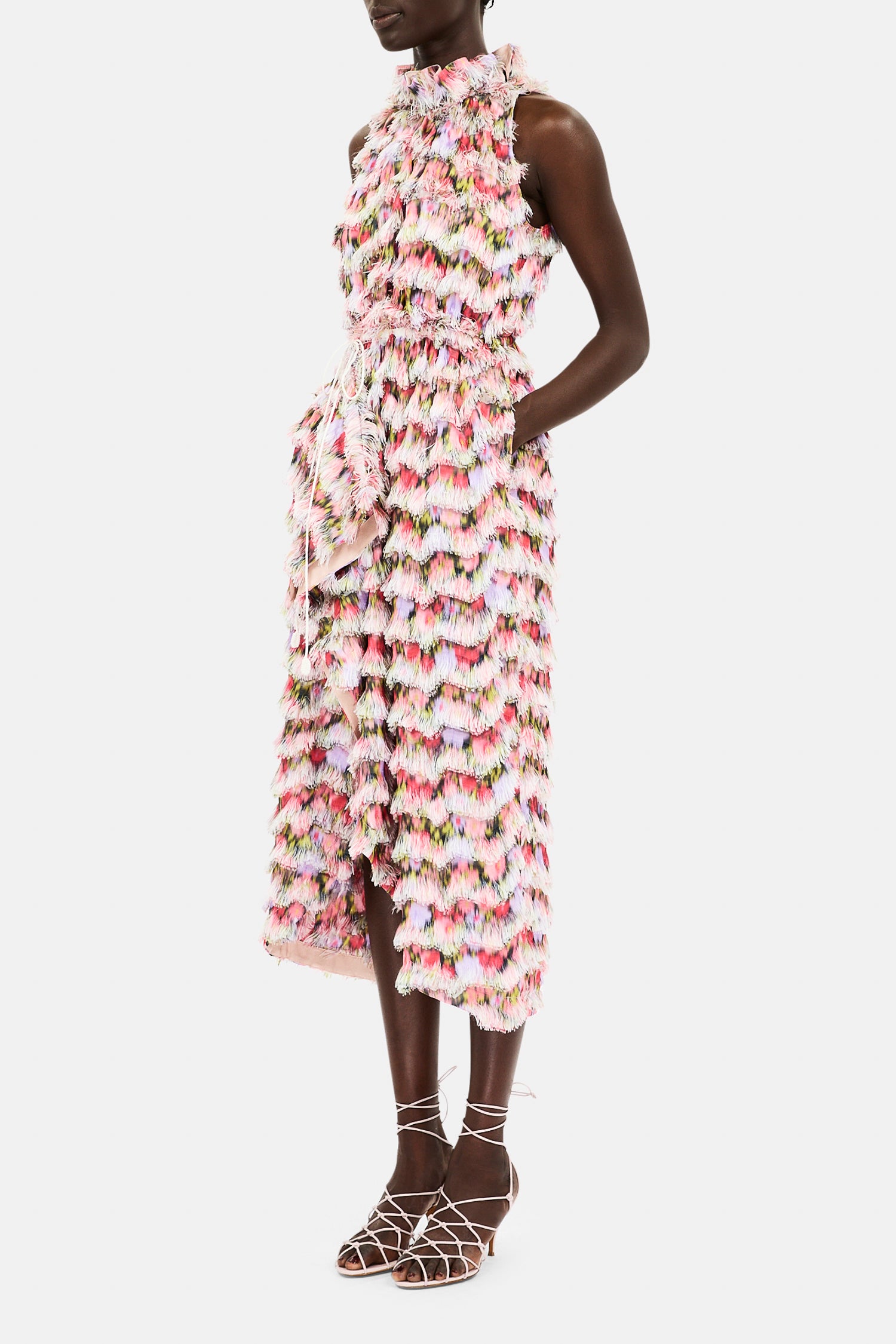 Ulla Johnson Aline robe midi Summer Garden taffetas