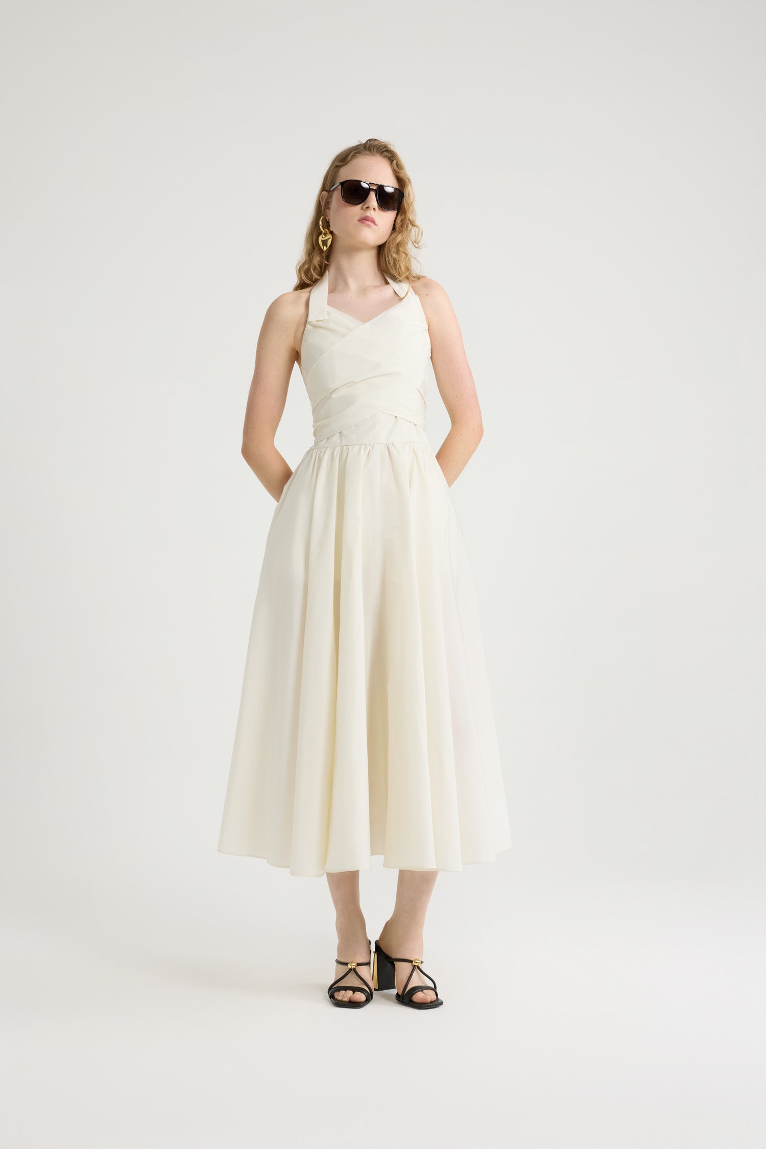 Patou robe longue P25DR1850011007W faille ivoire dos nu