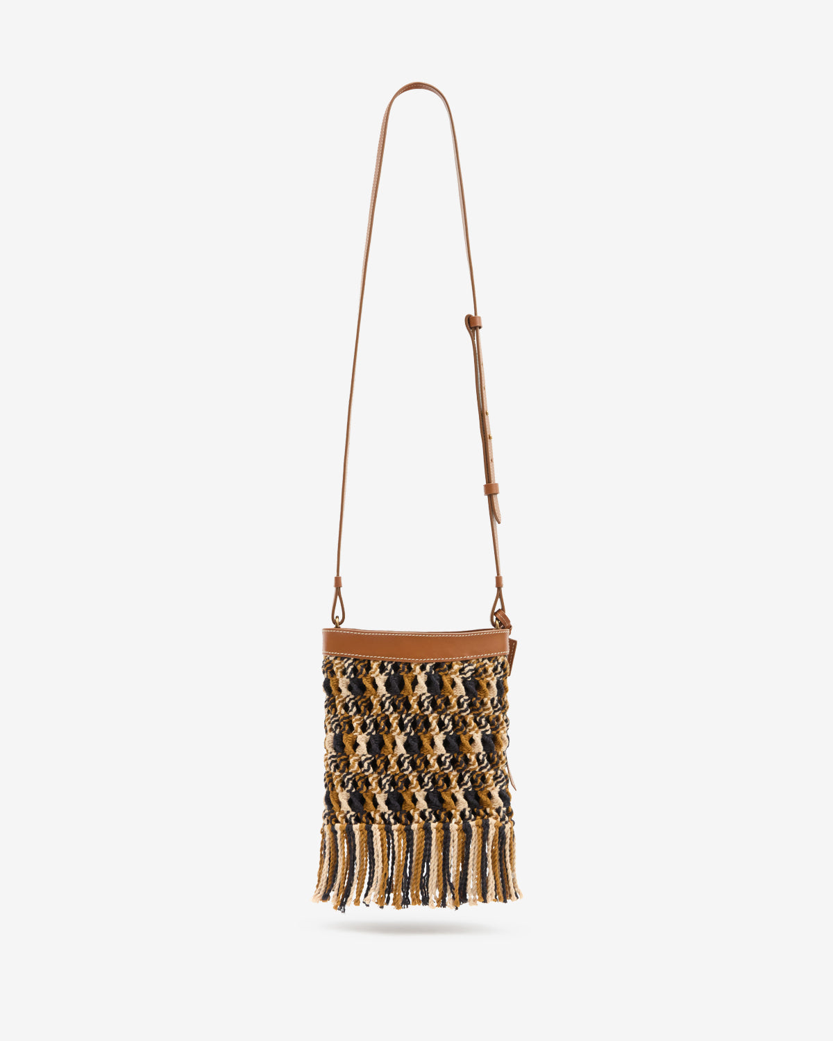 Isabel Marant Noli sac seau macramé cuir marron