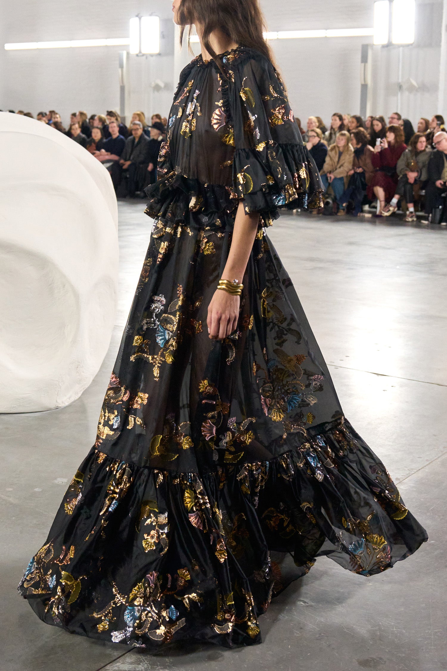 Ulla Johnson Dresses Diann Ruffled Silk Gown Raven noir soie