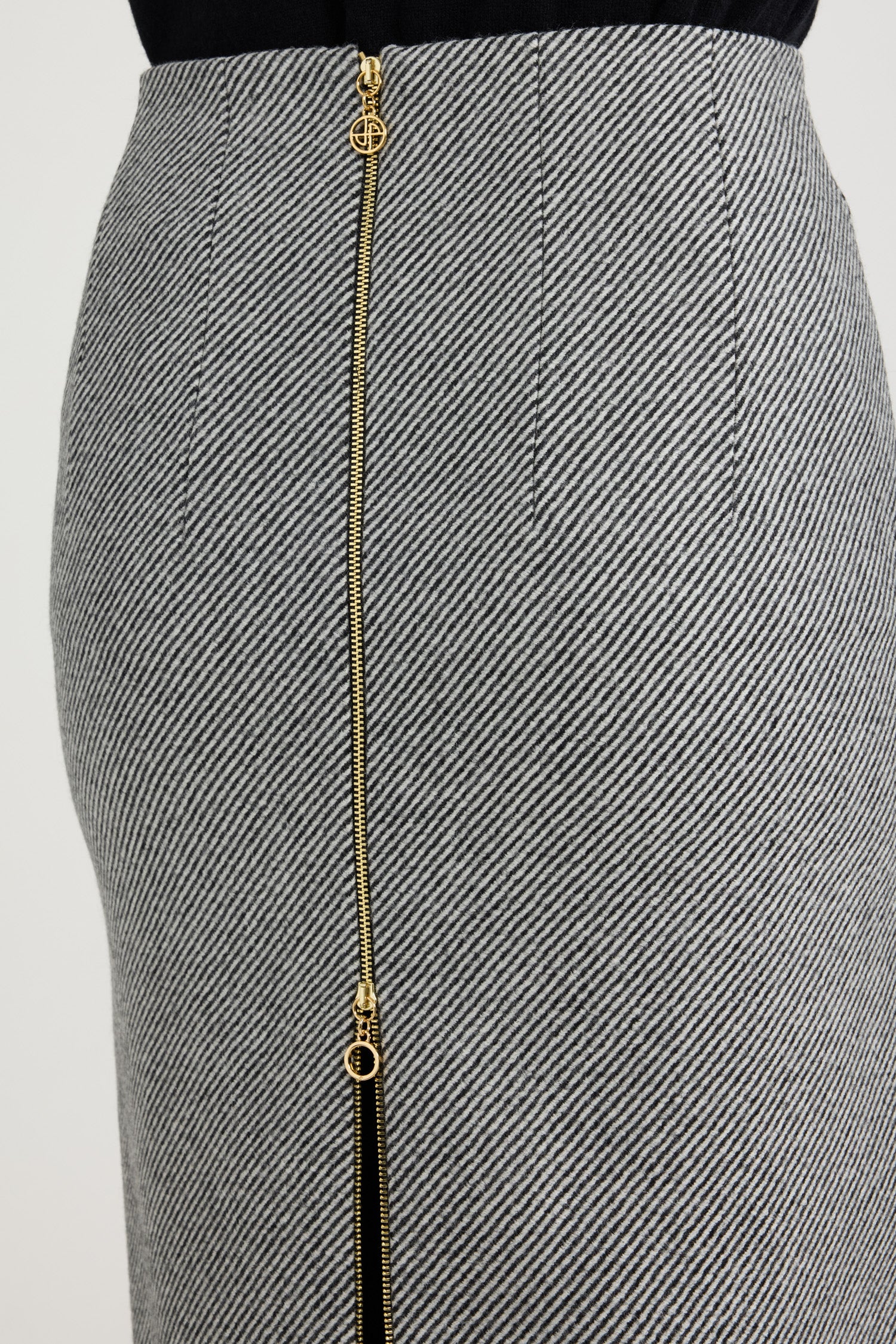 Patou SK045 jupe crayon laine Graphite midi