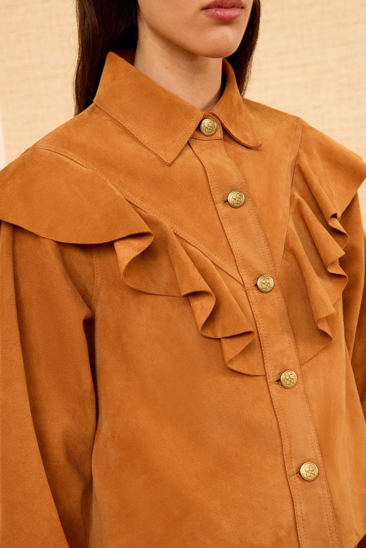Ulla Johnson Matilde Veste daim Cognac