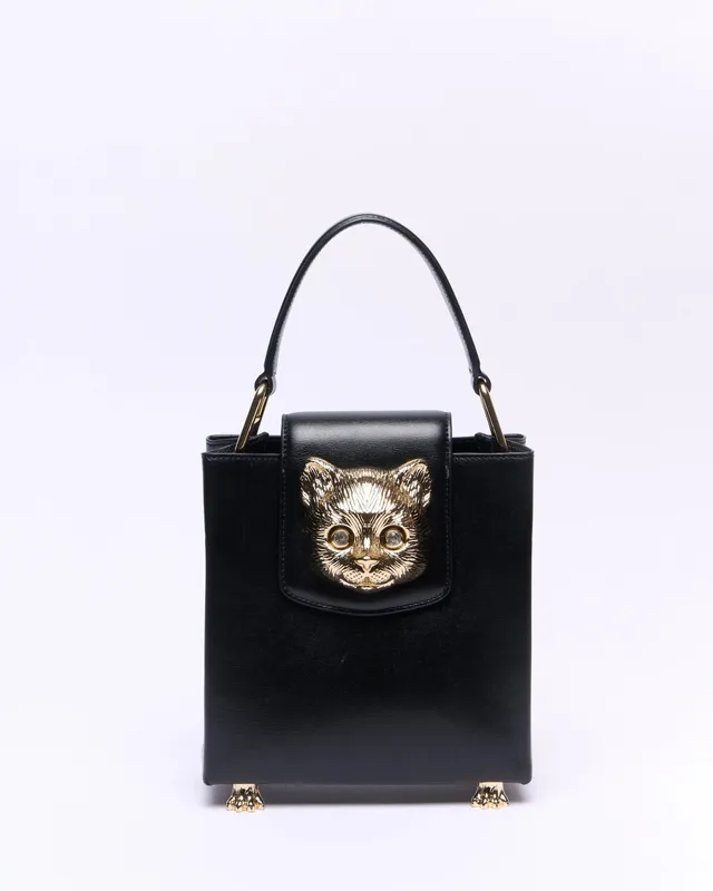 Paul & Joe Charlotte sac cuir noir tête de chat