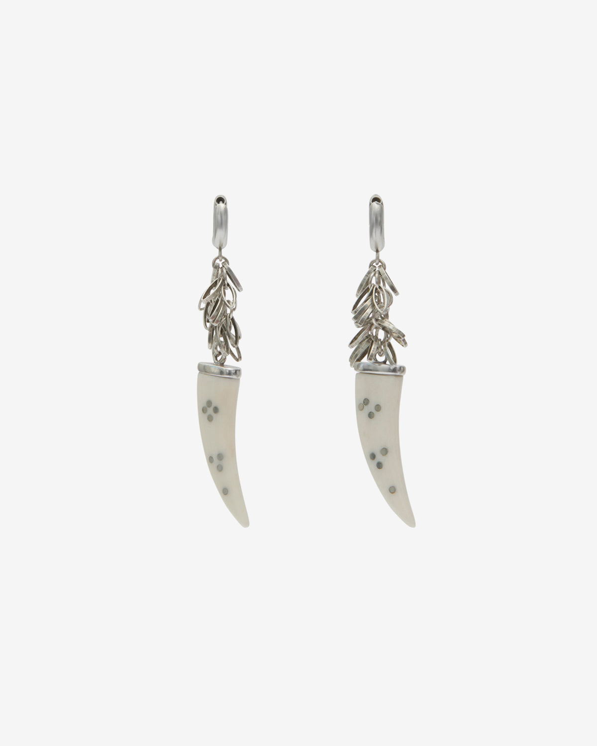 Isabel Marant Ellen boucles oreilles créoles écru-argenté