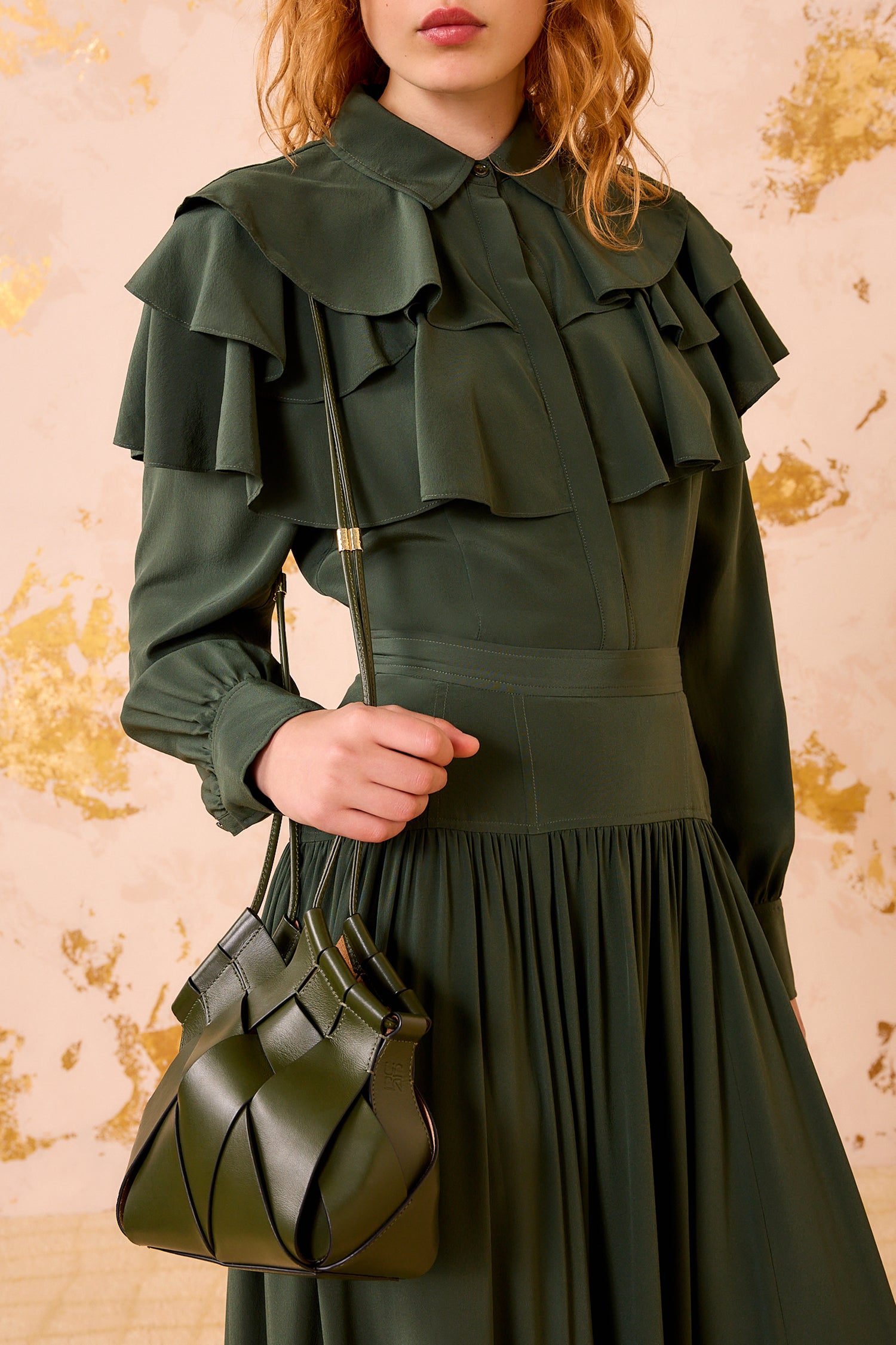 Ulla Johnson Charlotte sac bandoulière Militaire cuir vert