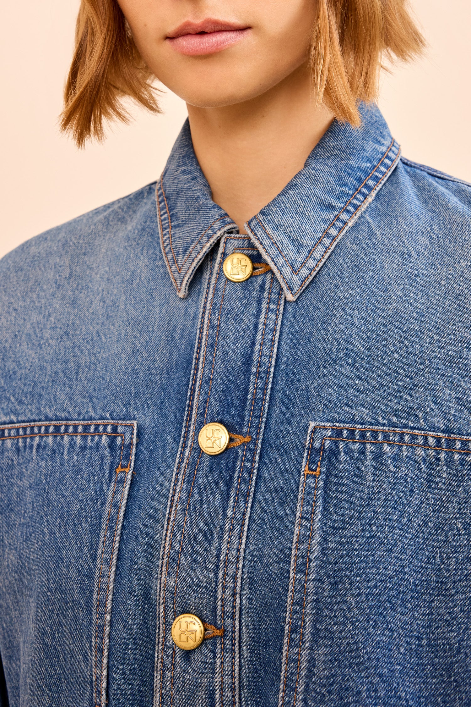 Ulla Johnson Arquette veste jean Danube péplum coton