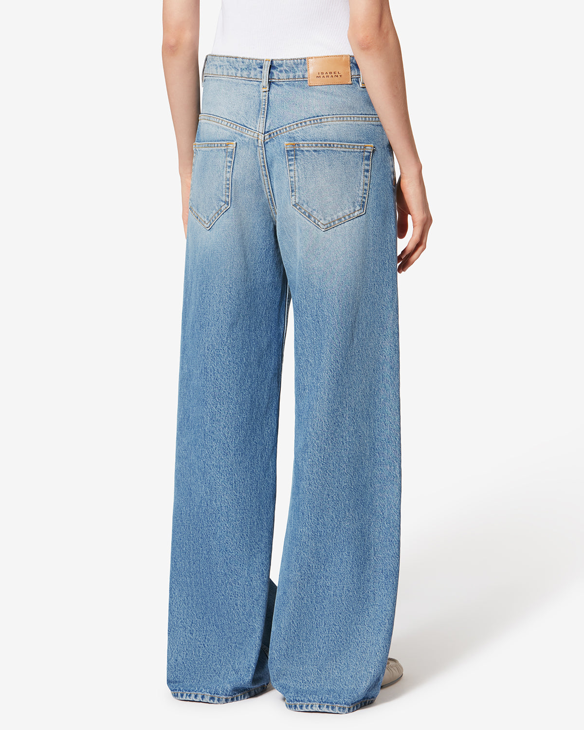 Isabel Marant Lemony PA0052FB jean large bleu clair